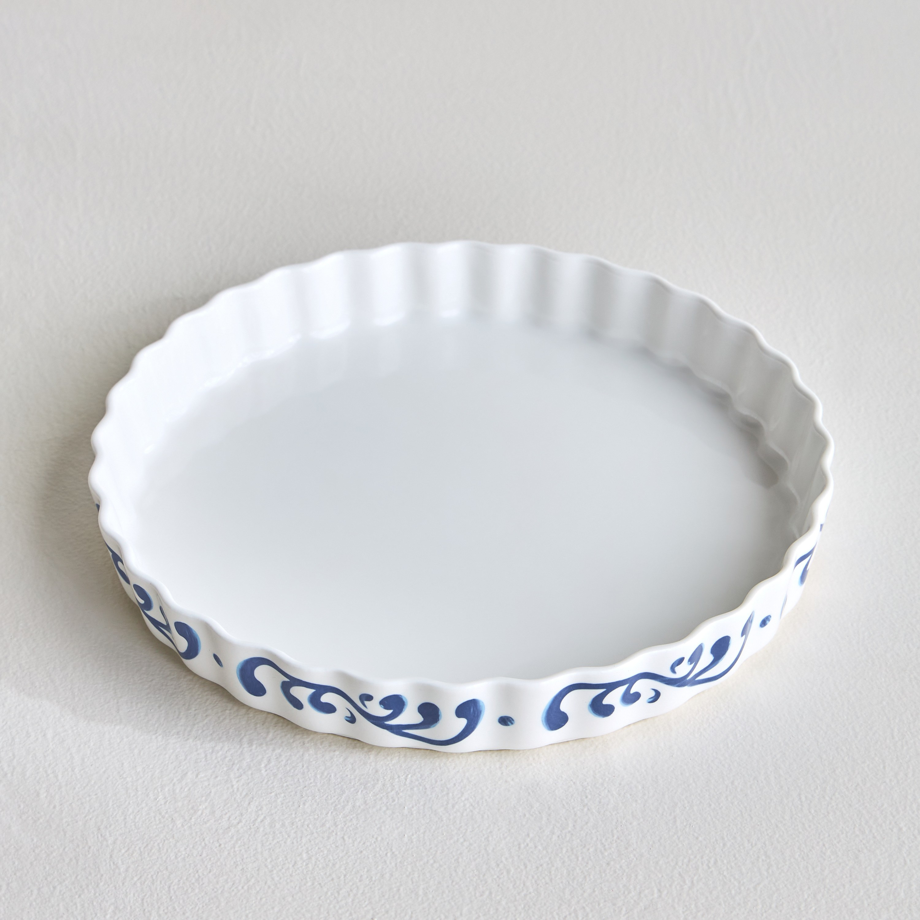 Sicilian Porcelain Flan Dish - 27 cm-household-dining-dinnerware-bowls-image-1
