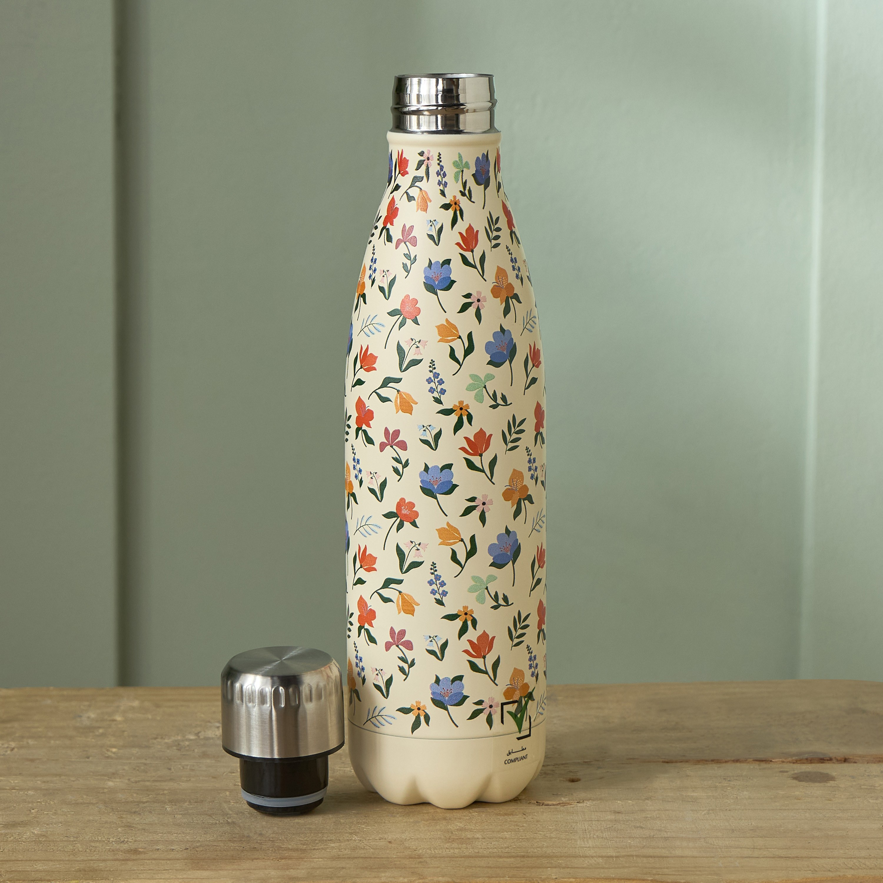 Florise Floral Print Double Wall Bottle - 500 ml-household-dining-drinkserveware-bottles-image-2