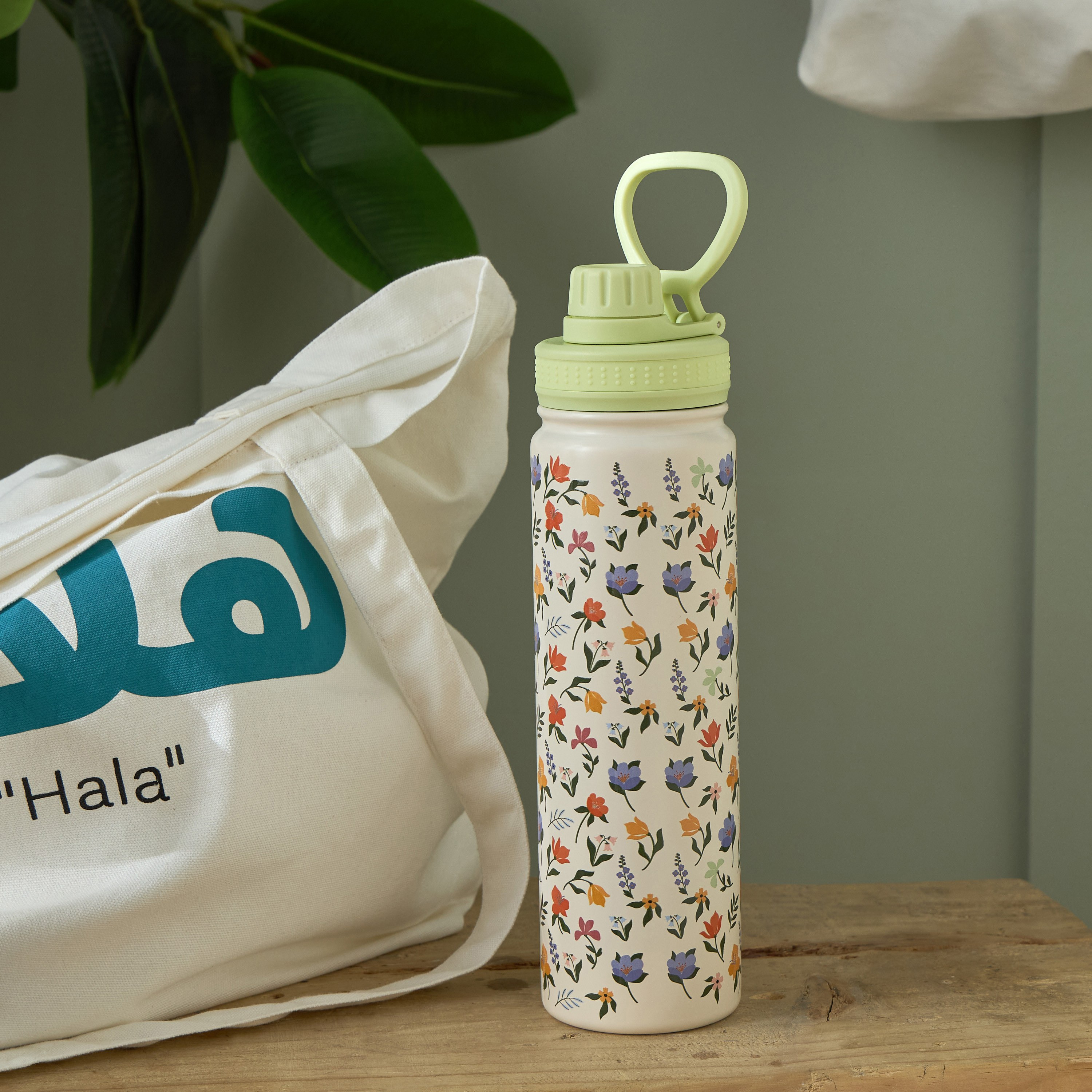 قارورة مزدوجة الجدار بطبعات أزهار - فلوريس - 710 مل-household-dining-drinkserveware-bottles-image-1