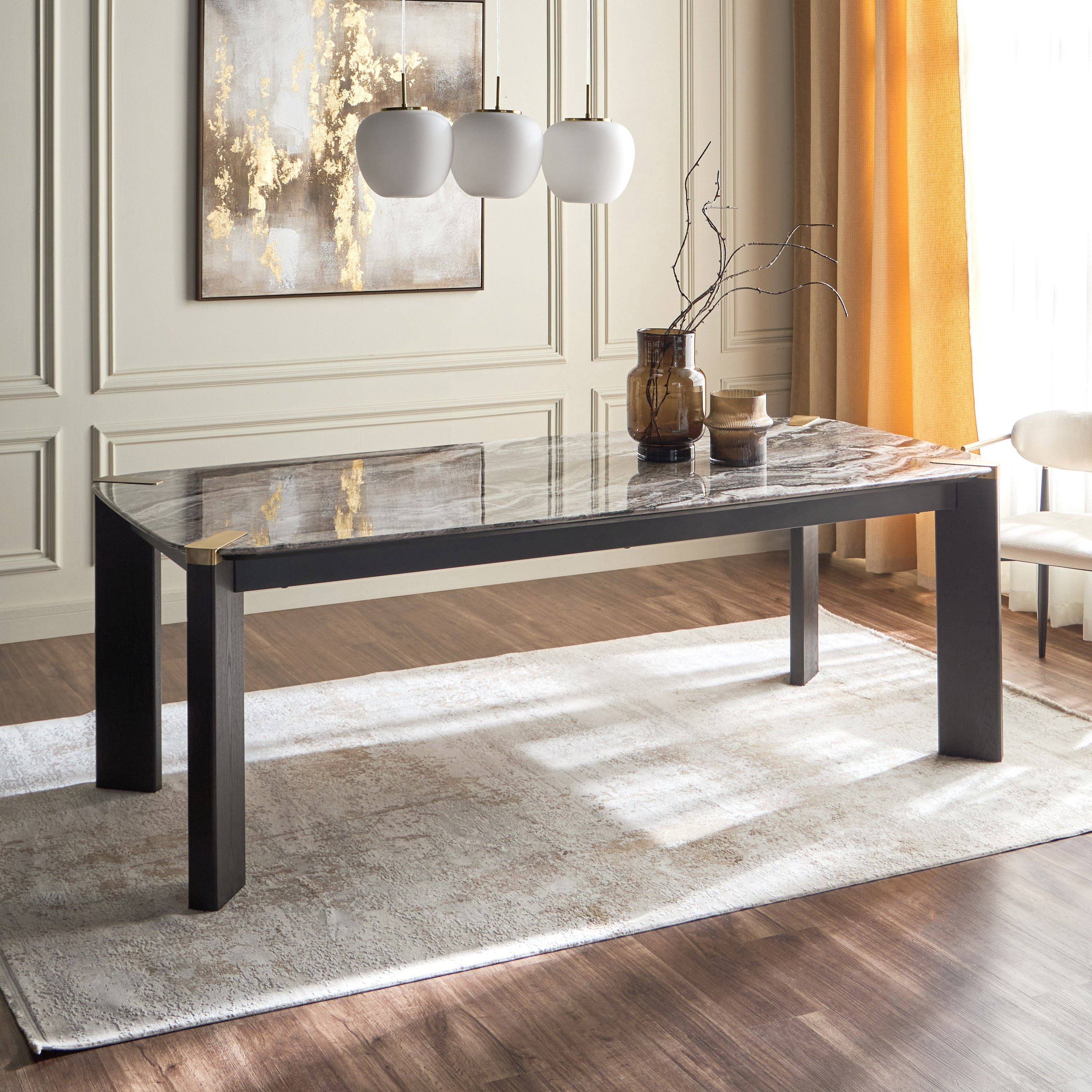 Ela 8-Seater Marble Top Dining Table