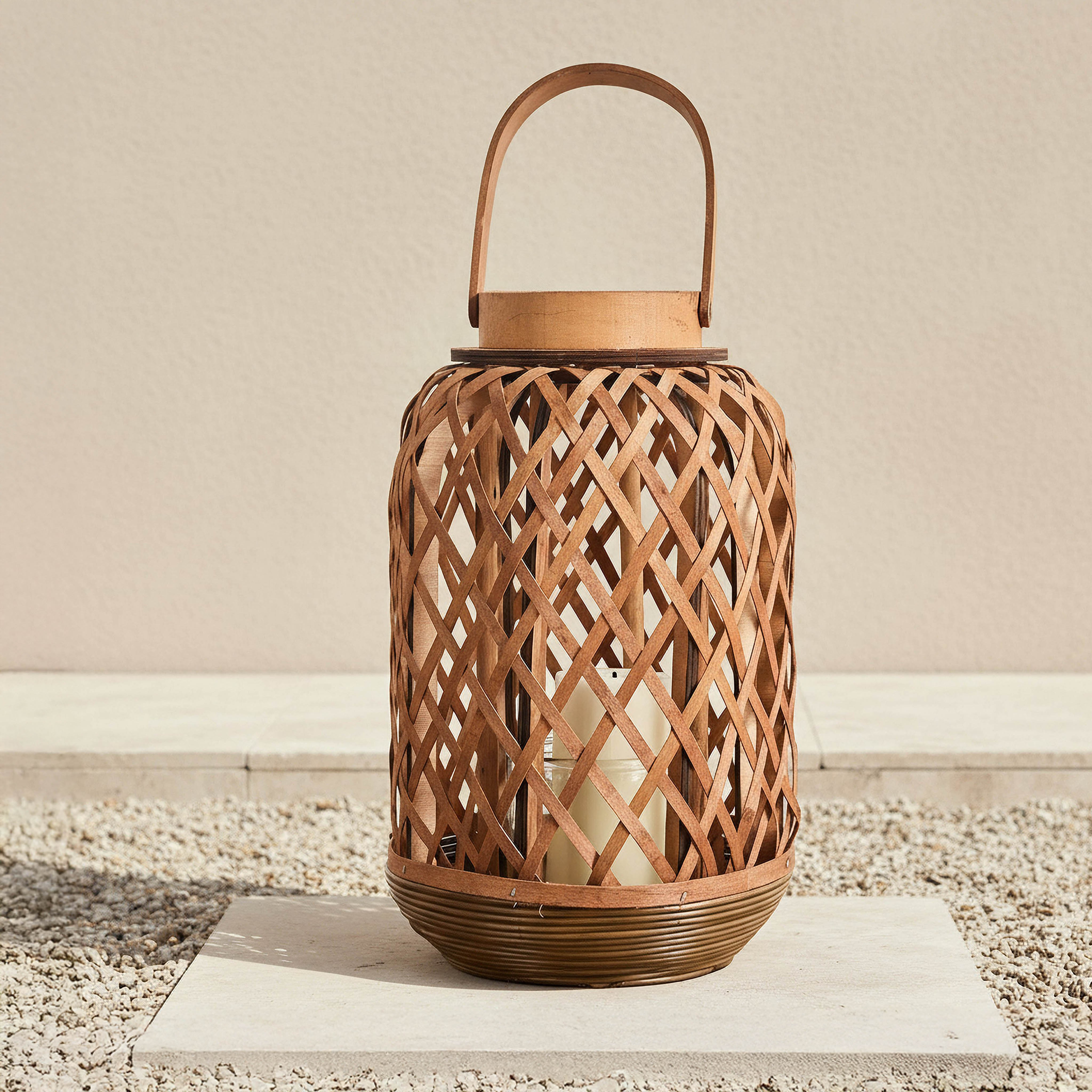 Brigton Wooden Lantern - 38 cm-household-gardenandoutdoor-outdoor-image-1