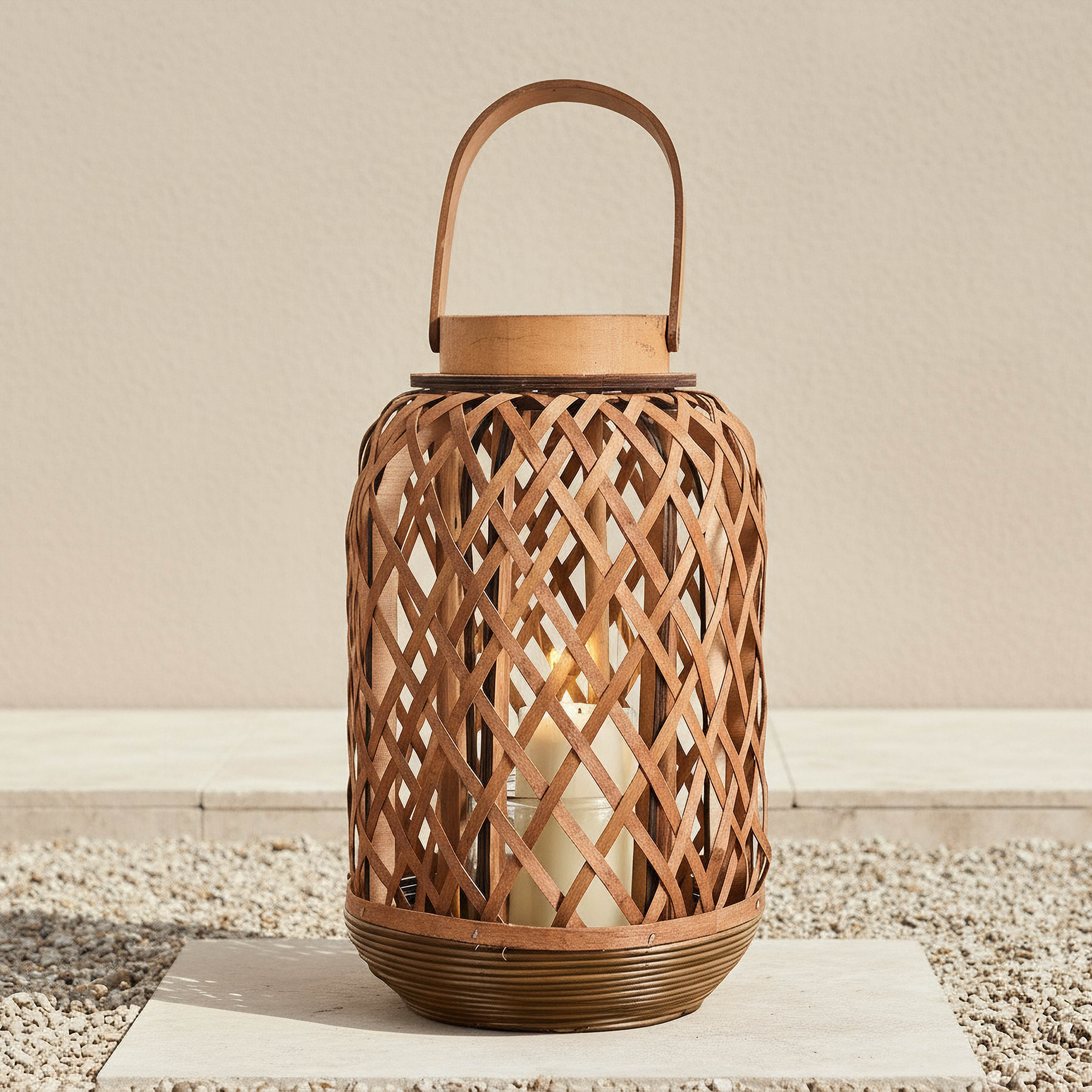 Brigton Wooden Lantern - 38 cm-household-gardenandoutdoor-outdoor-image-2