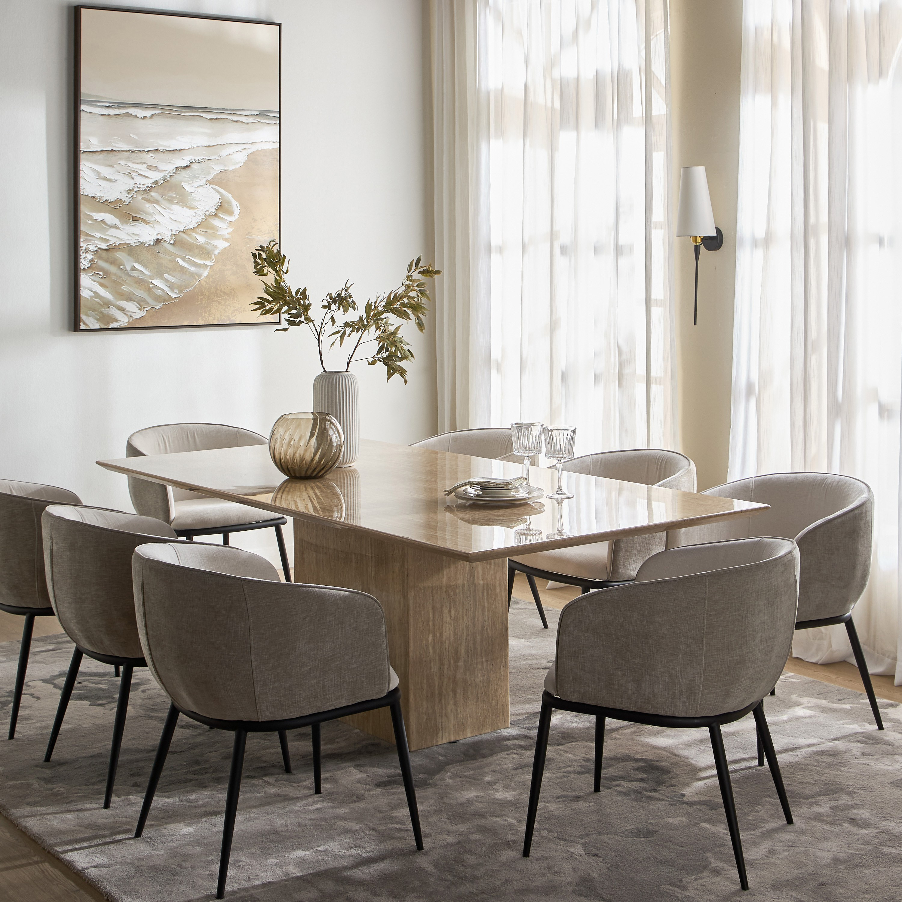 طاولة سفرة 8 مقاعد بسطح رخامي - بافيا-furniture-diningroom-diningtables-image-6