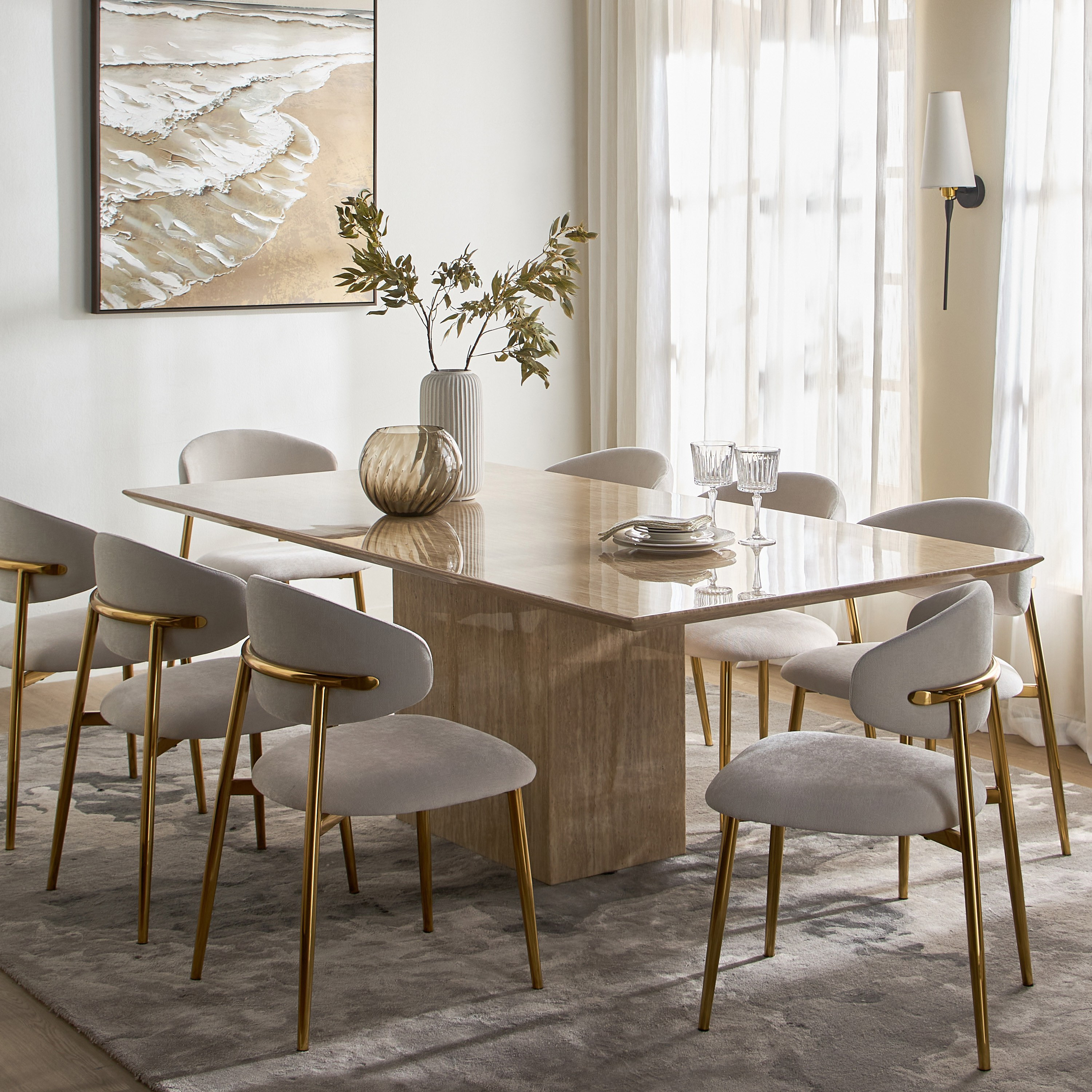 طاولة سفرة 8 مقاعد بسطح رخامي - بافيا-furniture-diningroom-diningtables-image-7