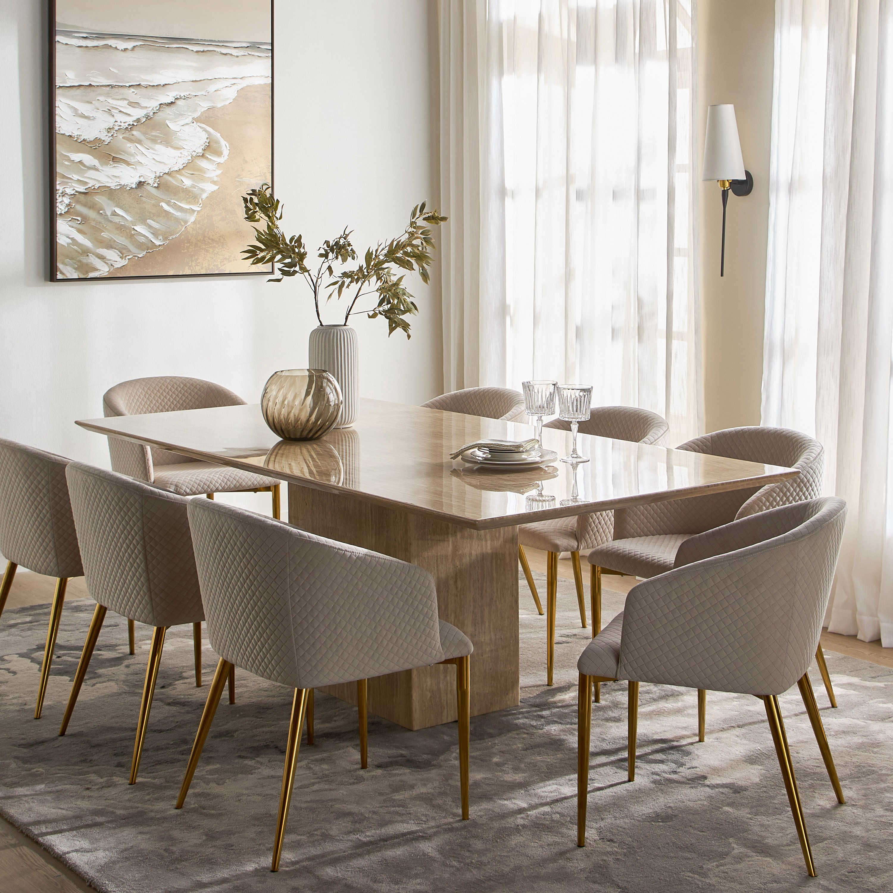 طاولة سفرة 8 مقاعد بسطح رخامي - بافيا-furniture-diningroom-diningtables-image-8