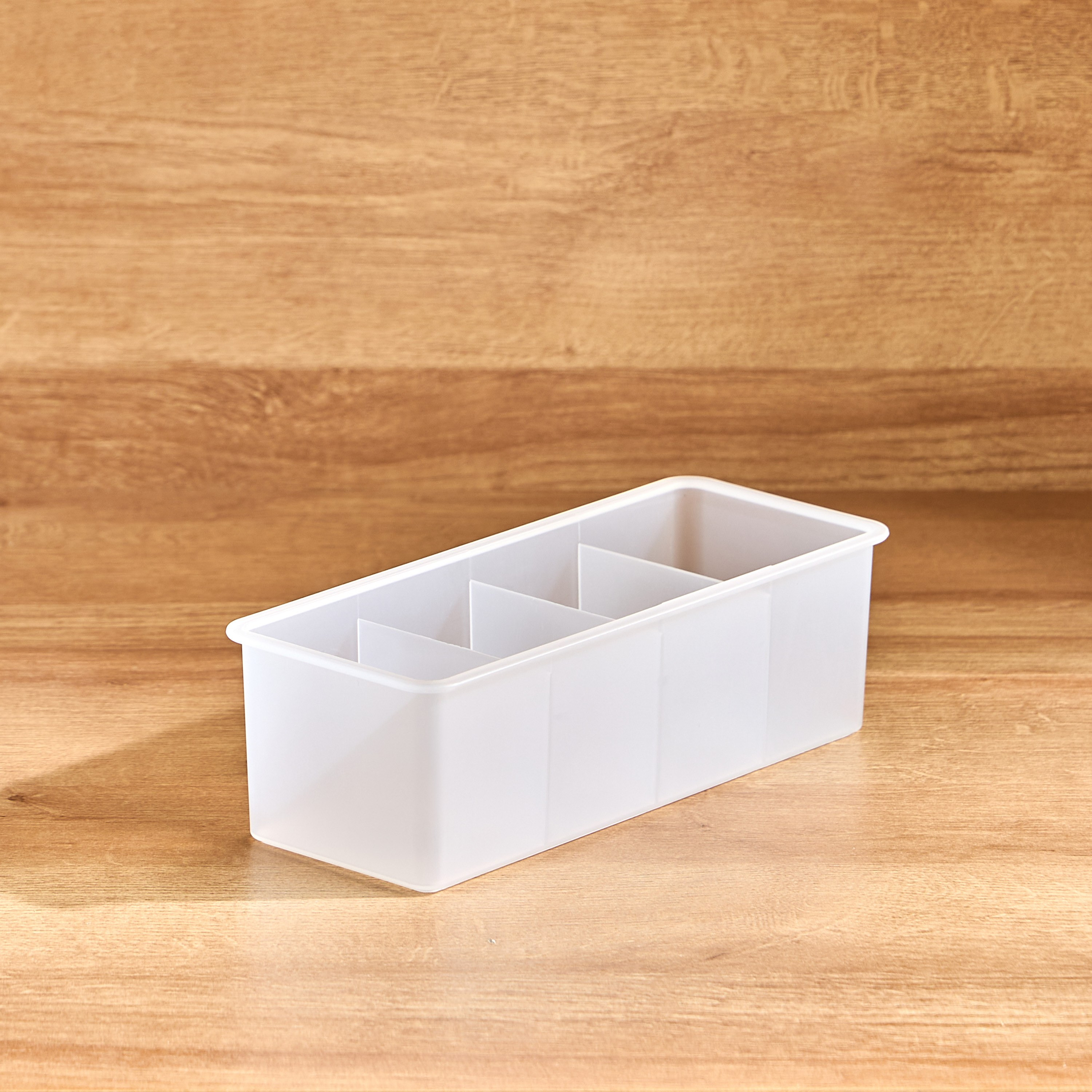 Elsa Frosted 4-Compartment Storage Box - 23x10x7 cm-household-storage-storagesolutions-drawerorganizing-image-1