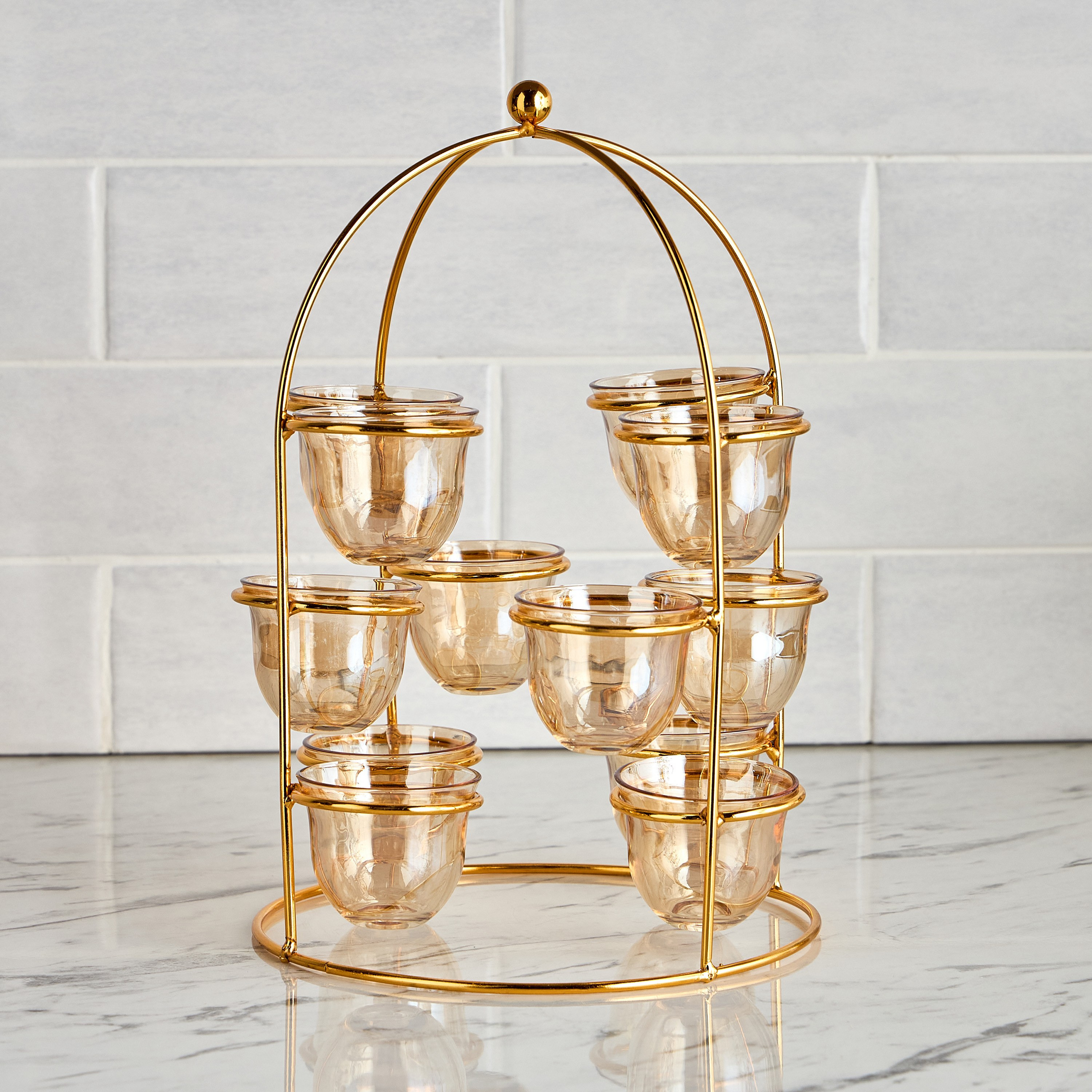 Aras 13-Piece Glass Kahwa Set - 80 ml, Serves 12-household-dining-teaandcoffee-teaandcoffeesets-image-1