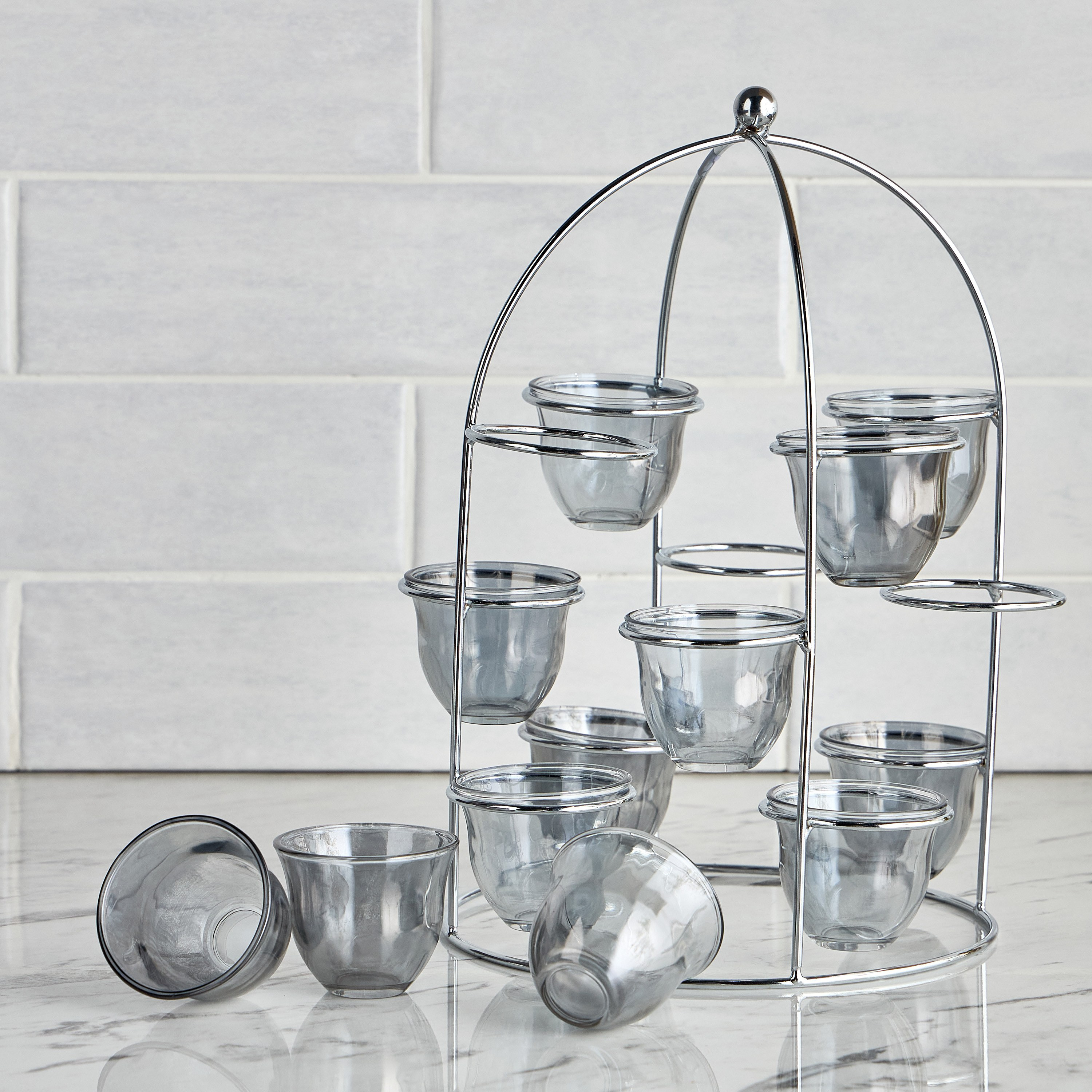 Aras 13-Piece Glass Kahwa Set - 80 ml, Serves 12-household-dining-teaandcoffee-teaandcoffeesets-image-2