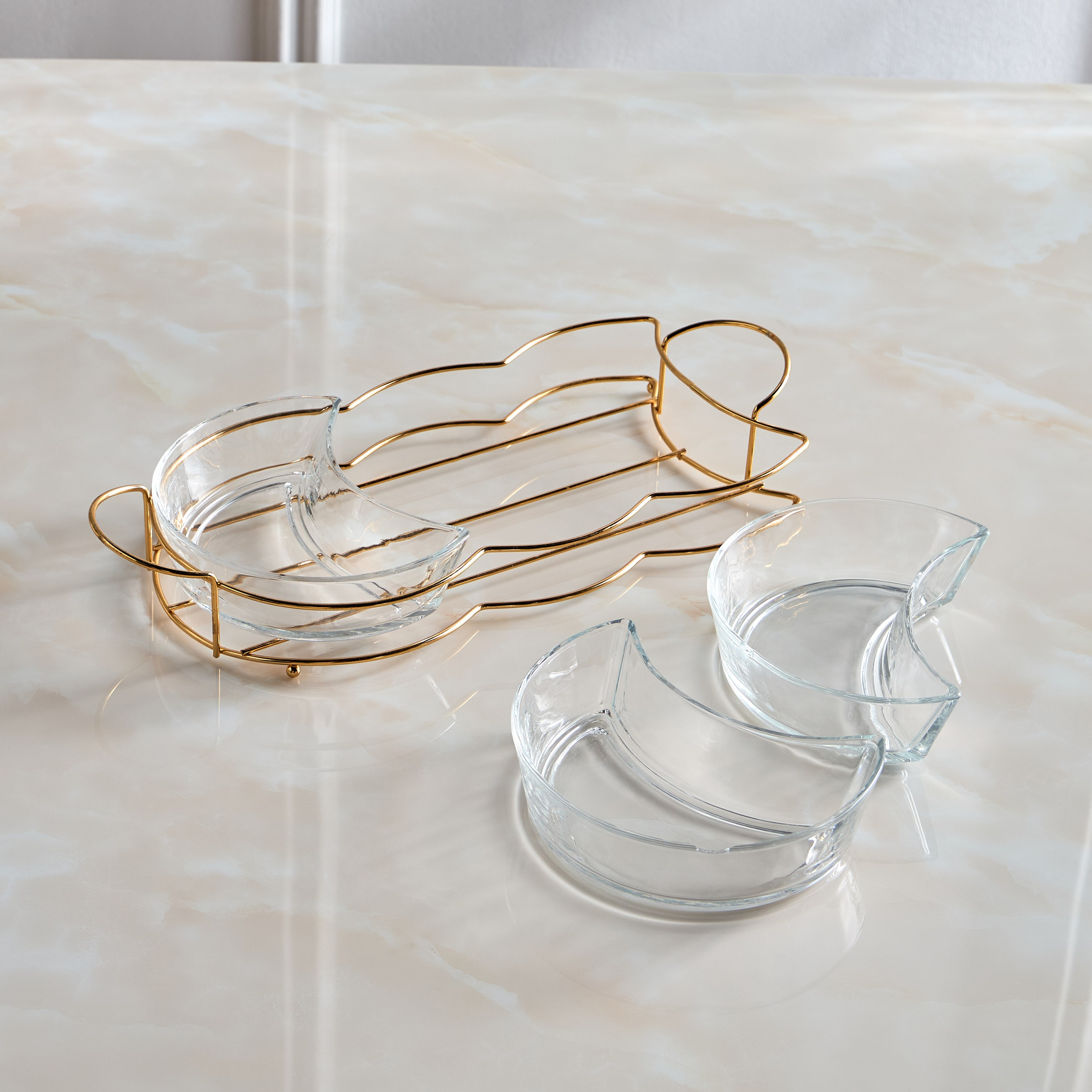 Baris 3-Piece Appetizer Set with Metal Stand-household-dining-serveware-servingplatters-image-2