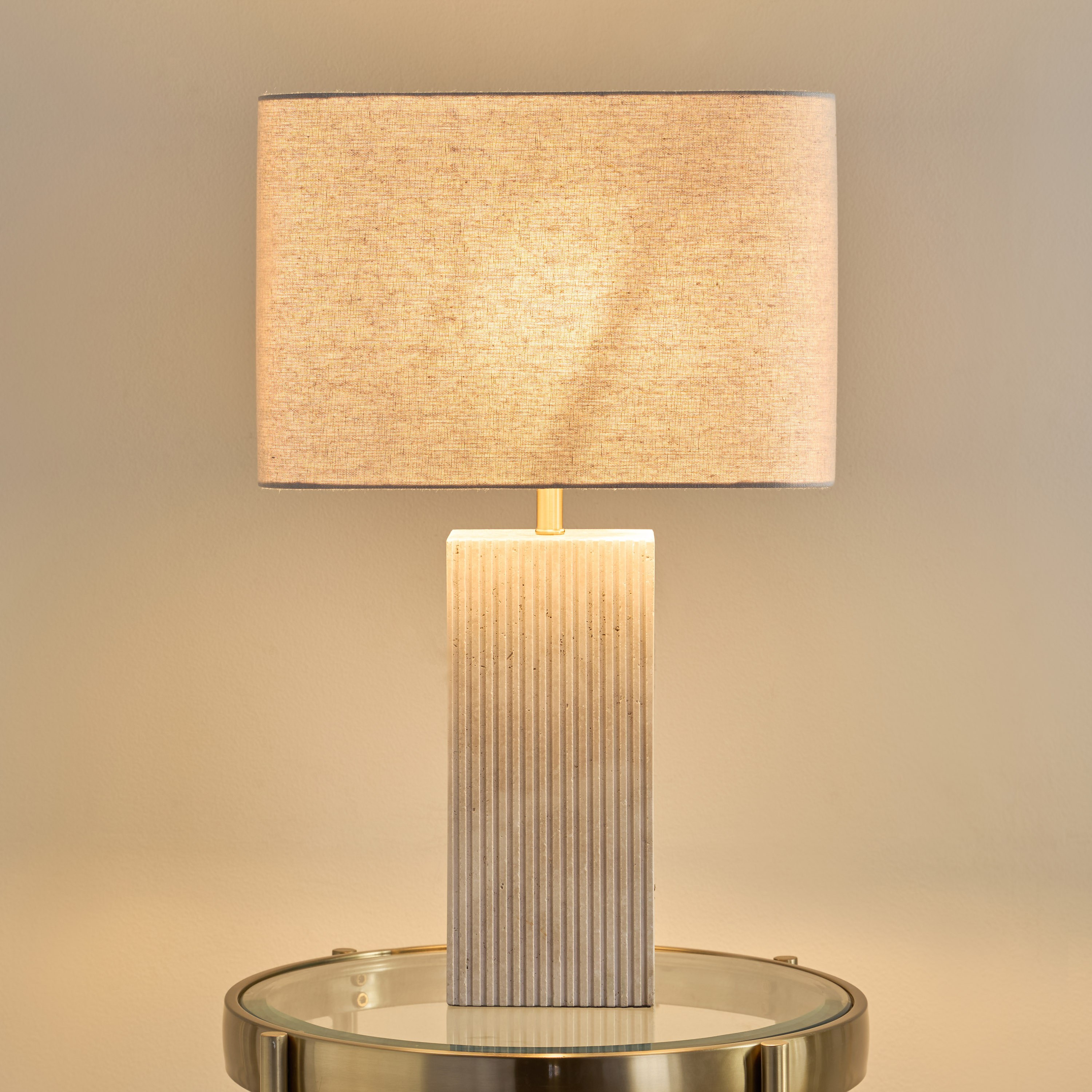 Zinnia Travertine Table Lamp - 64 cm-household-lighting-tableanddesklamps-image-2