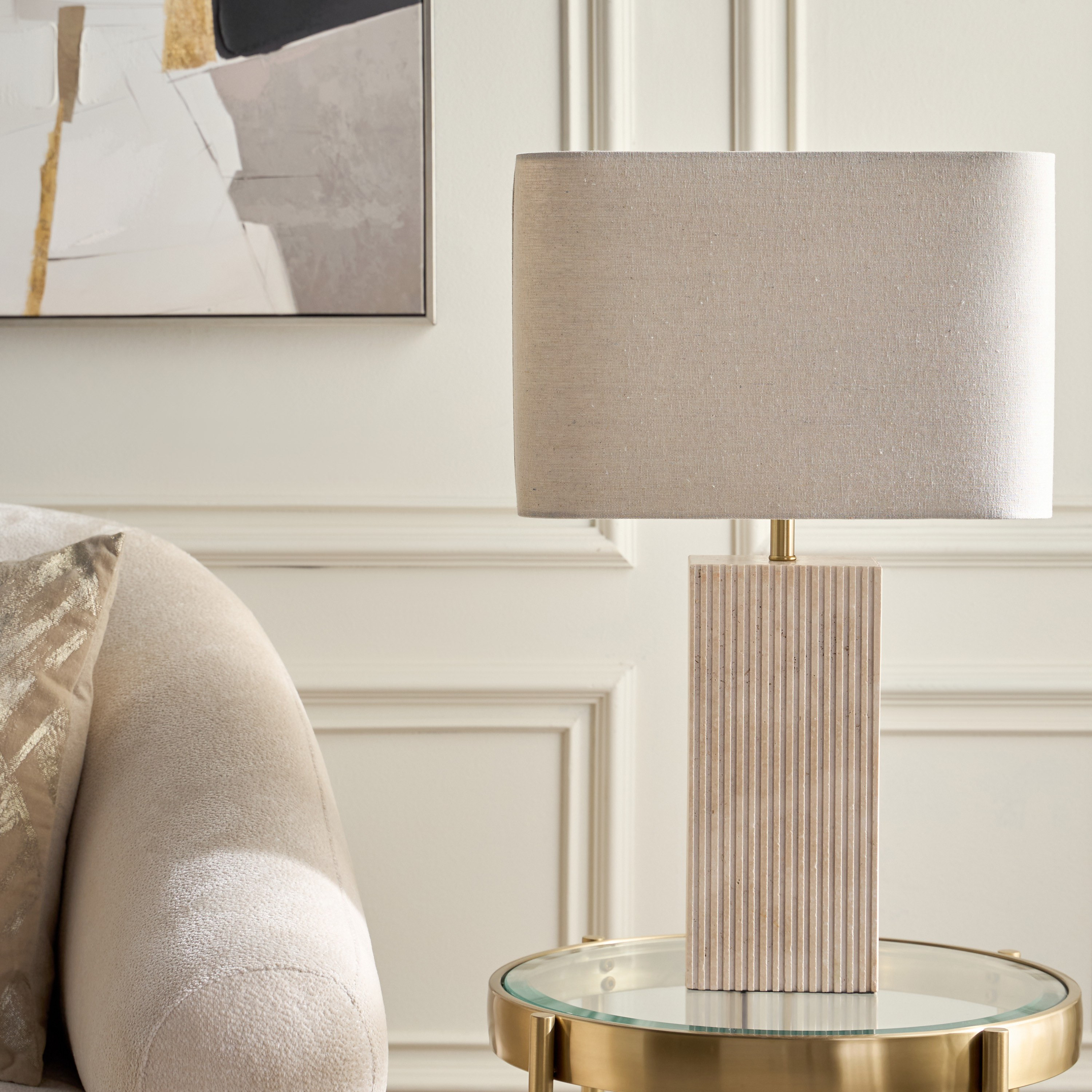 Zinnia Travertine Table Lamp - 64 cm-household-lighting-tableanddesklamps-image-5