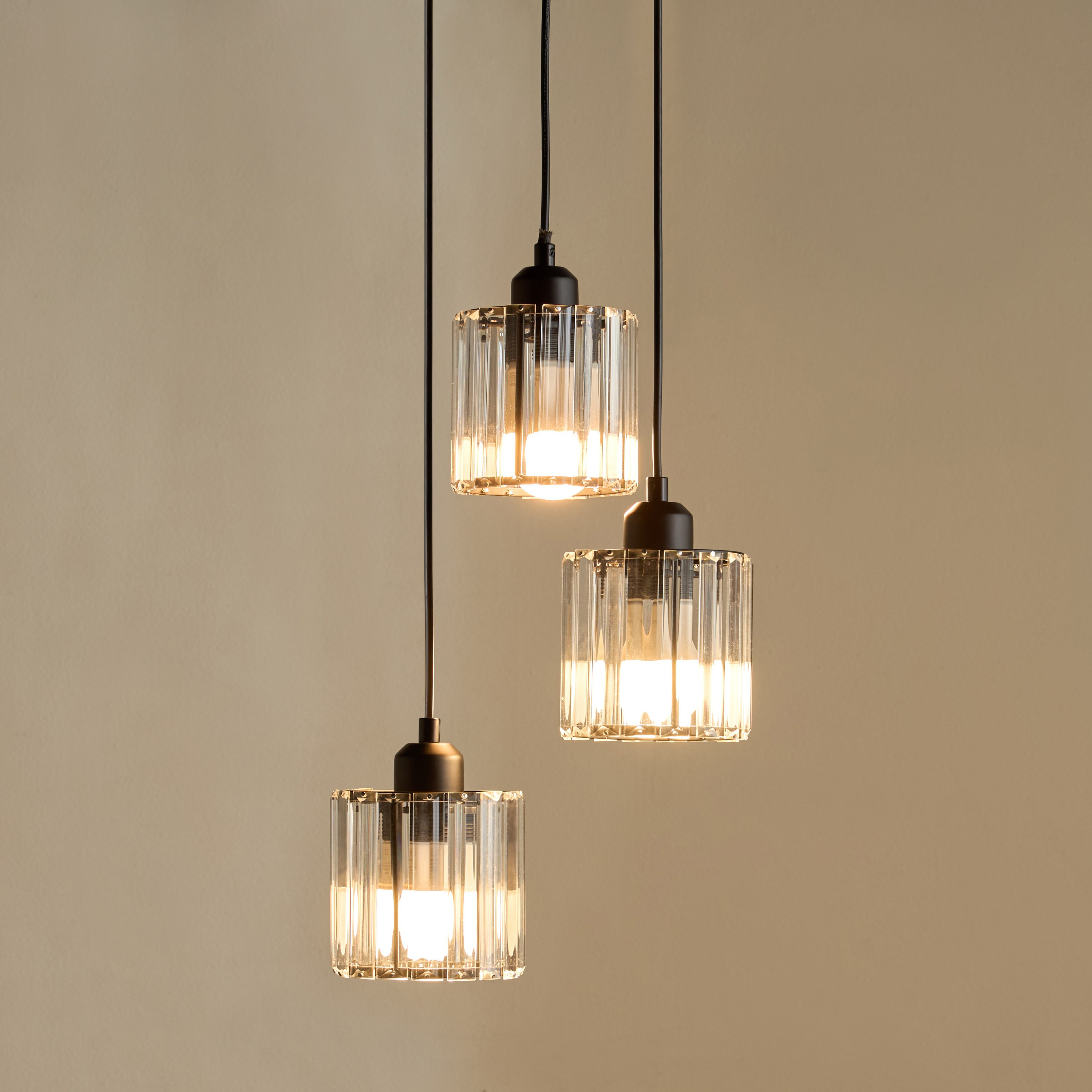 مصباح كريستال متدلي 3 لمبات - كيرا-household-lighting-ceilinglamps-clusters-image-2