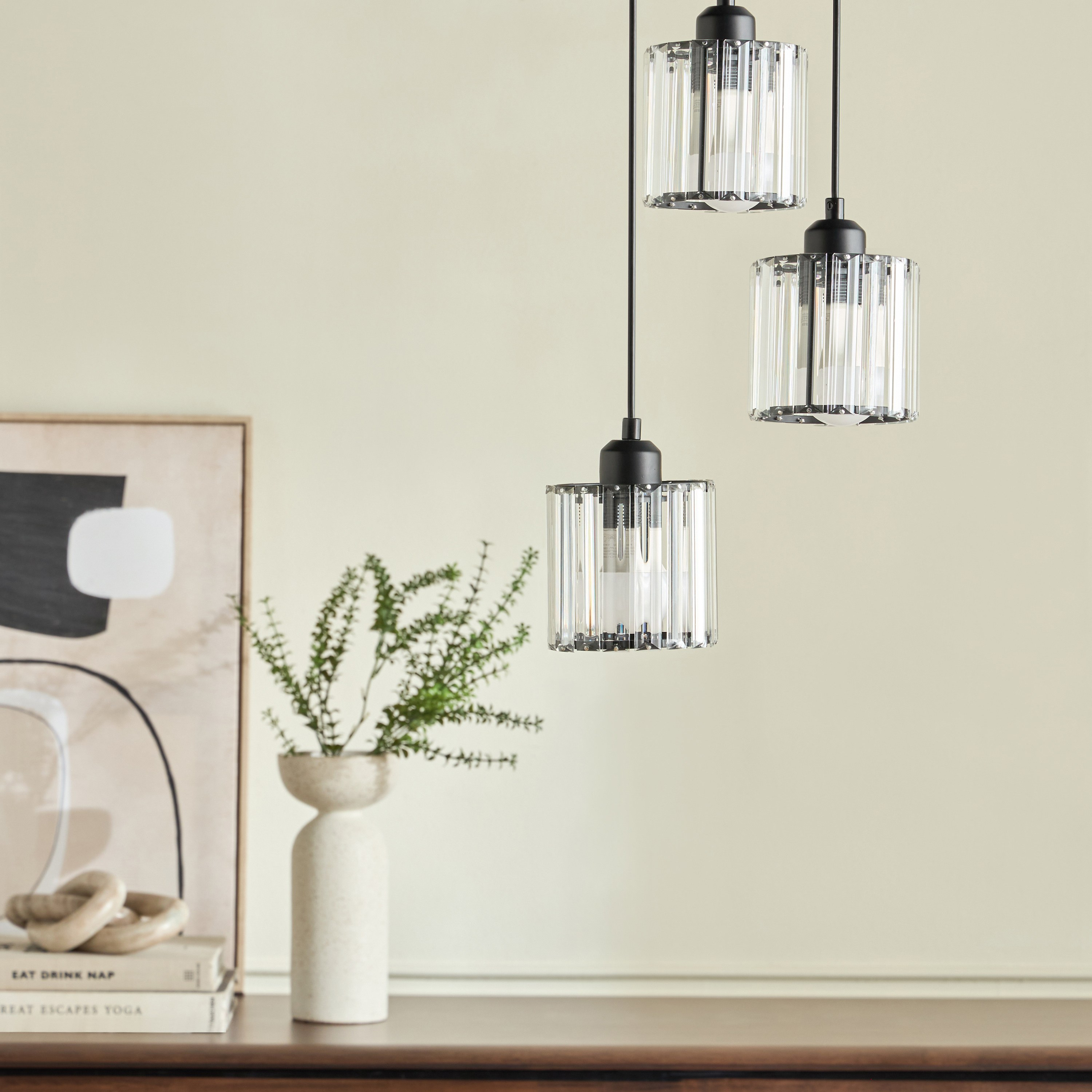 مصباح كريستال متدلي 3 لمبات - كيرا-household-lighting-ceilinglamps-clusters-image-4