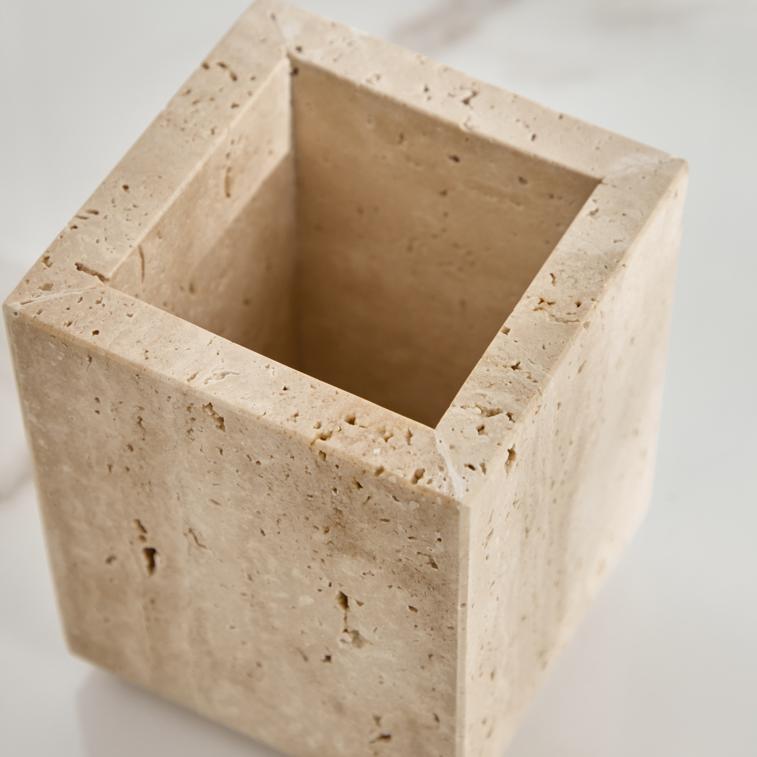Travertine Marble Tumbler-household-bathandlaundry-bathaccessories-toothbrushholdersandtumblers-image-2