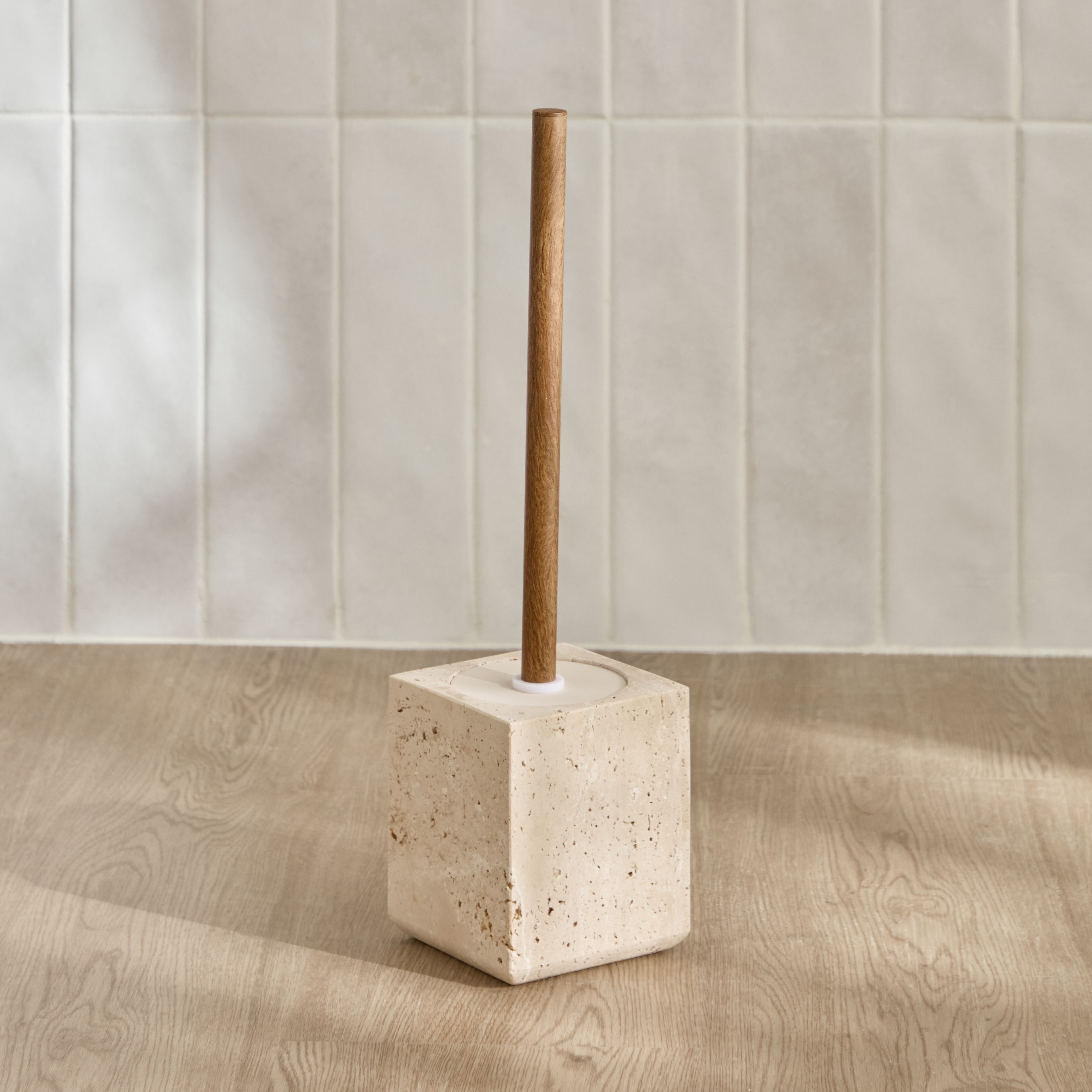 Travertine Marble Toilet Brush-household-bathandlaundry-bathaccessories-toiletbrushholders-image-1