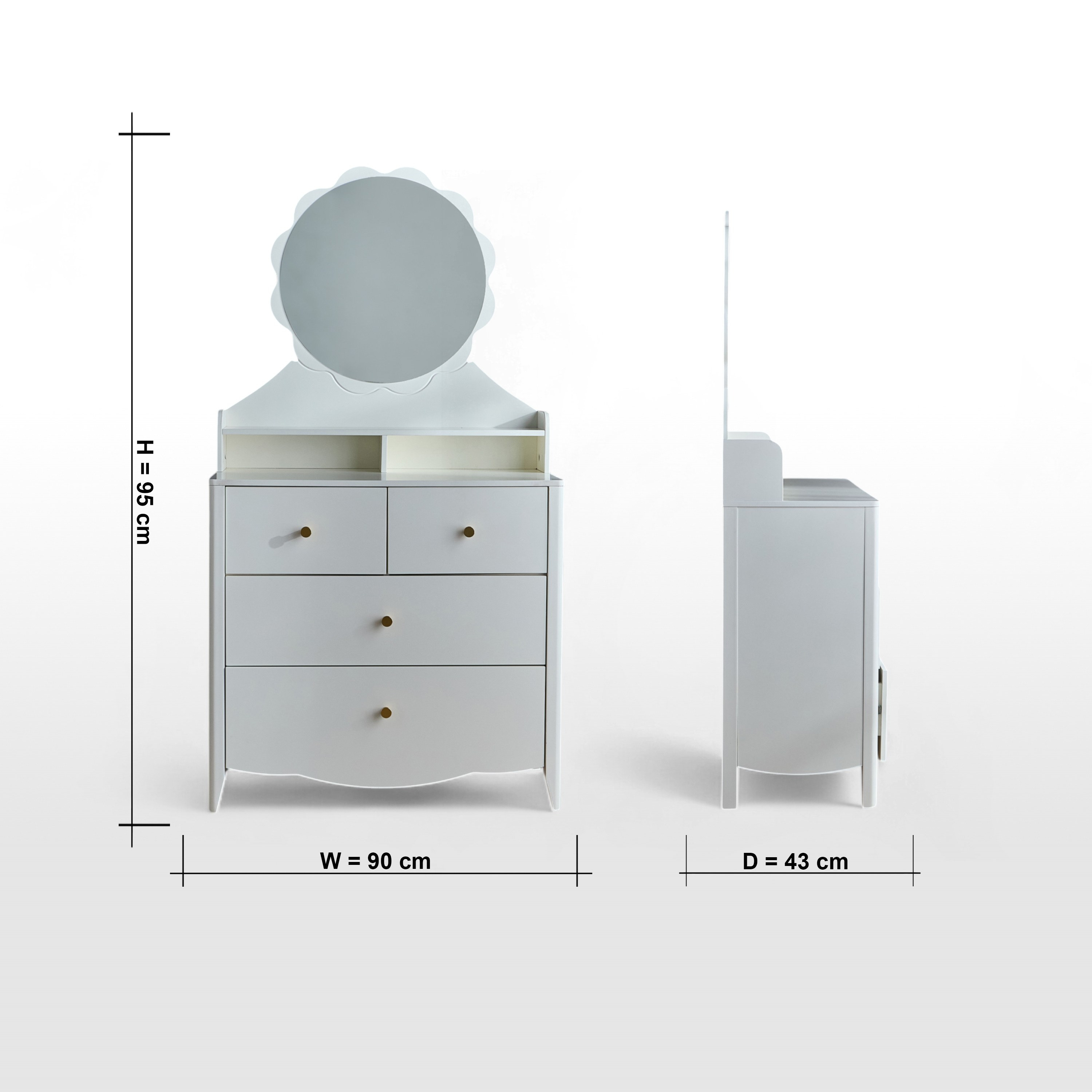 تسريحة 4 أدراج مع مرآة - لي لي-babyandkids-roomfurniture-dressersandmirrors-image-7
