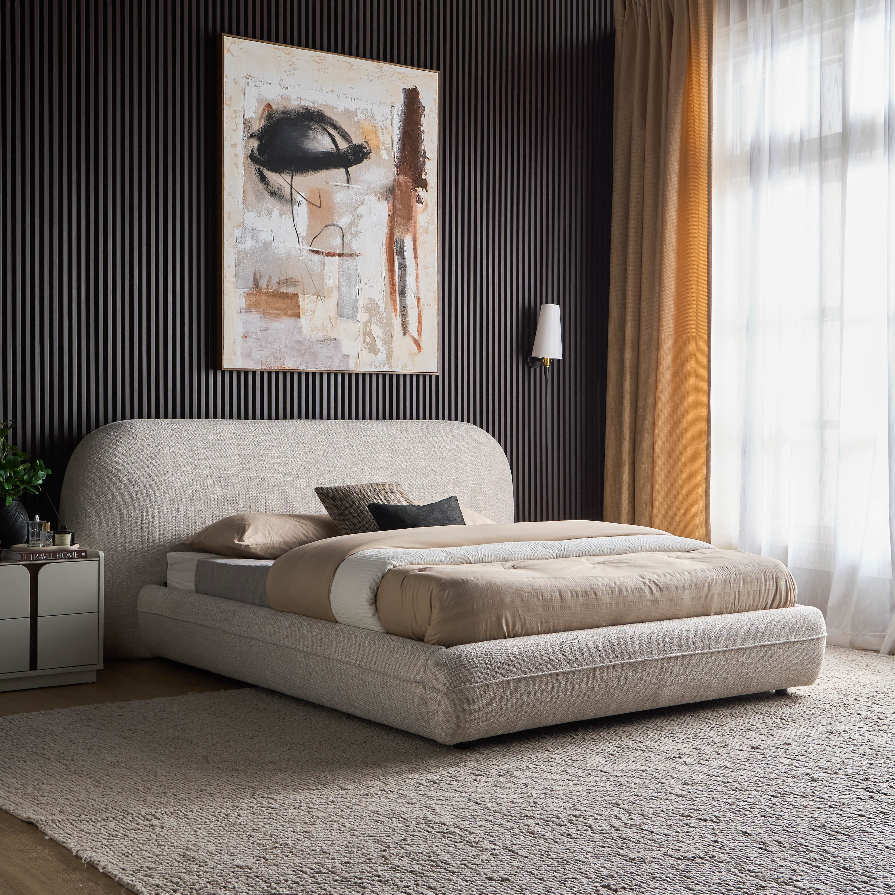 Nordic French Queen Bed - 160x200 cm-furniture-bedroom-beds-image-1