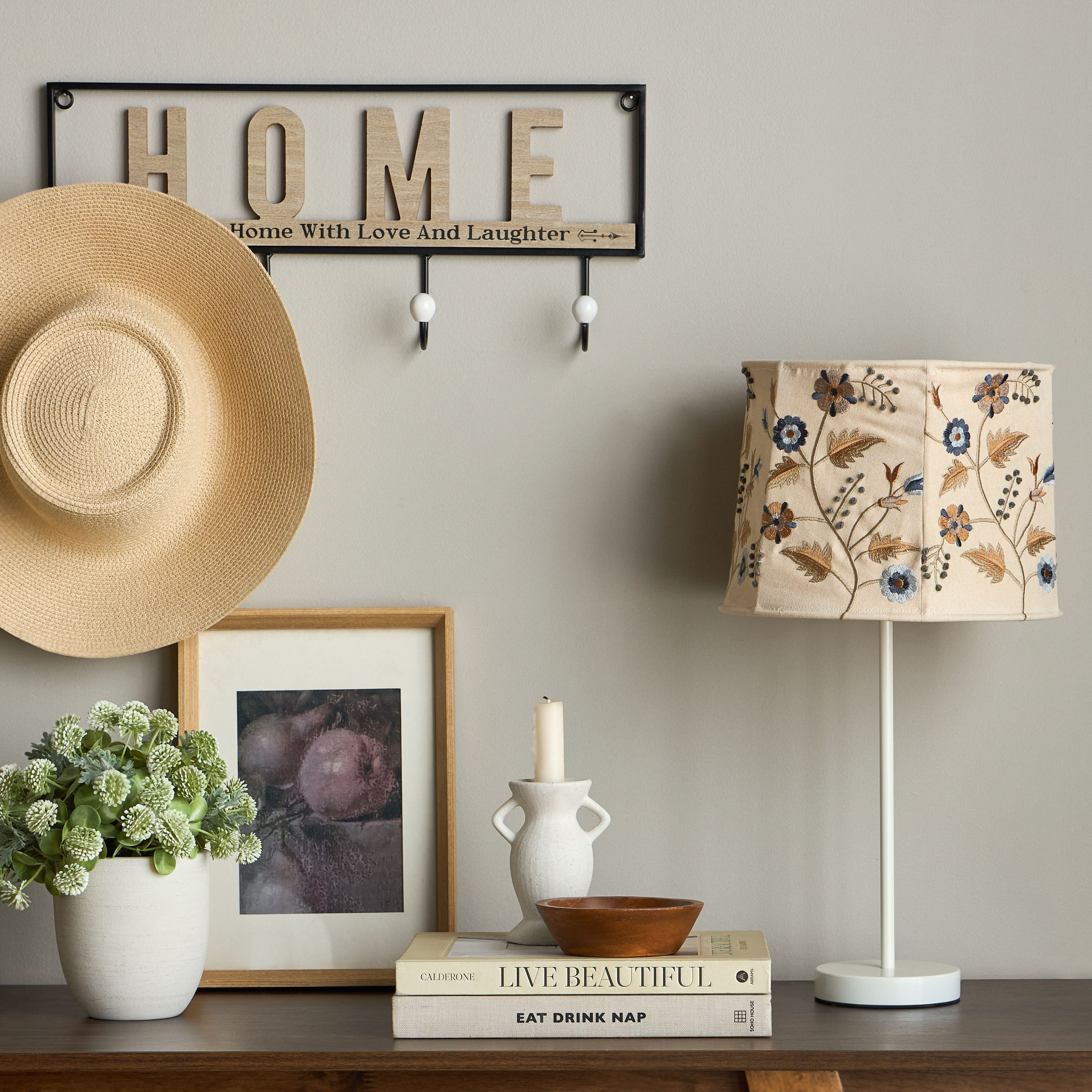 Home Wall Decor with Hooks - 50x6x22 cm-household-walldecorandmirrors-wallart-image-3