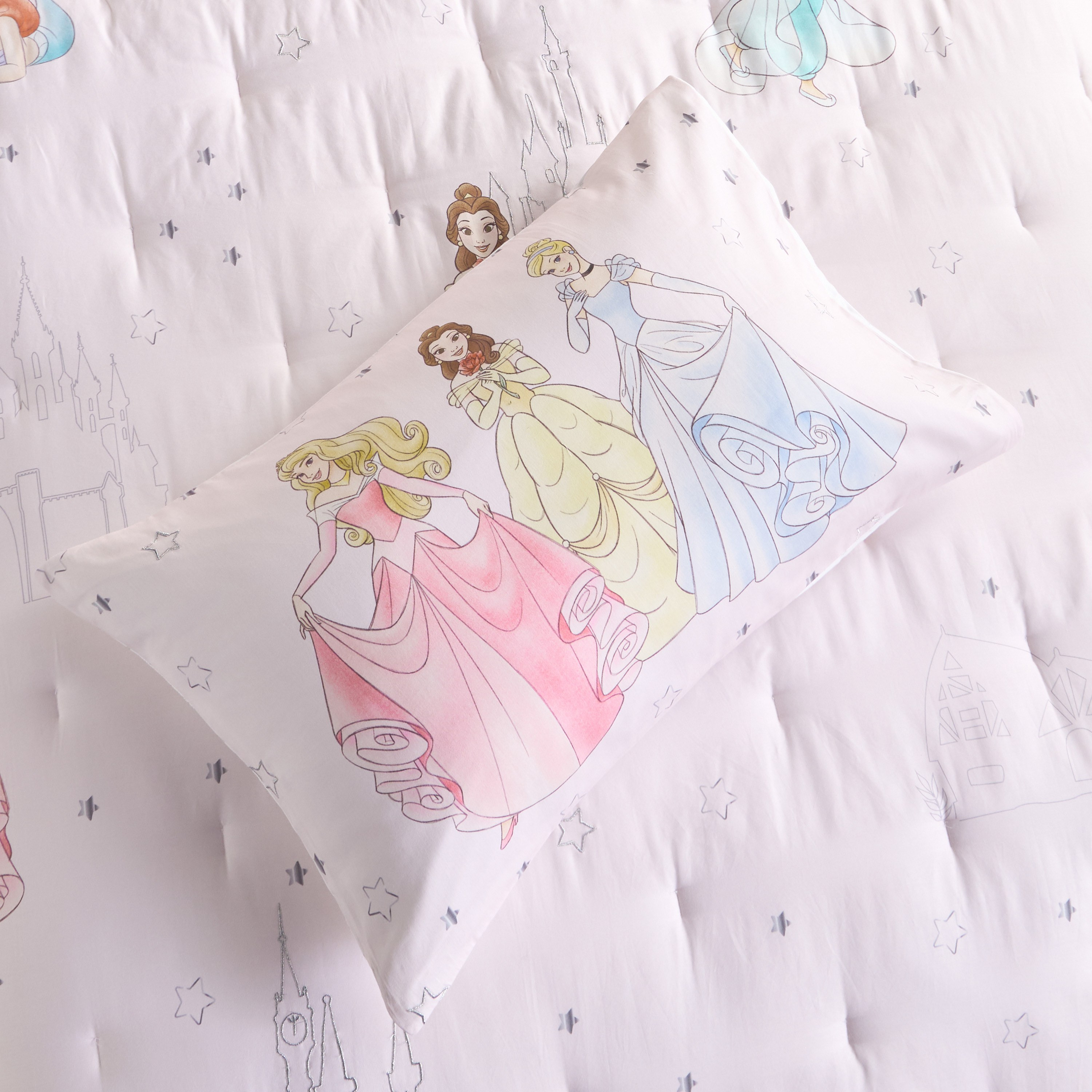Disney Royal Princess Cotton Printed 3-Piece Full Comforter Set - 160x220 cm-babyandkids-beddingandwindows-bedding-comforters-image-4