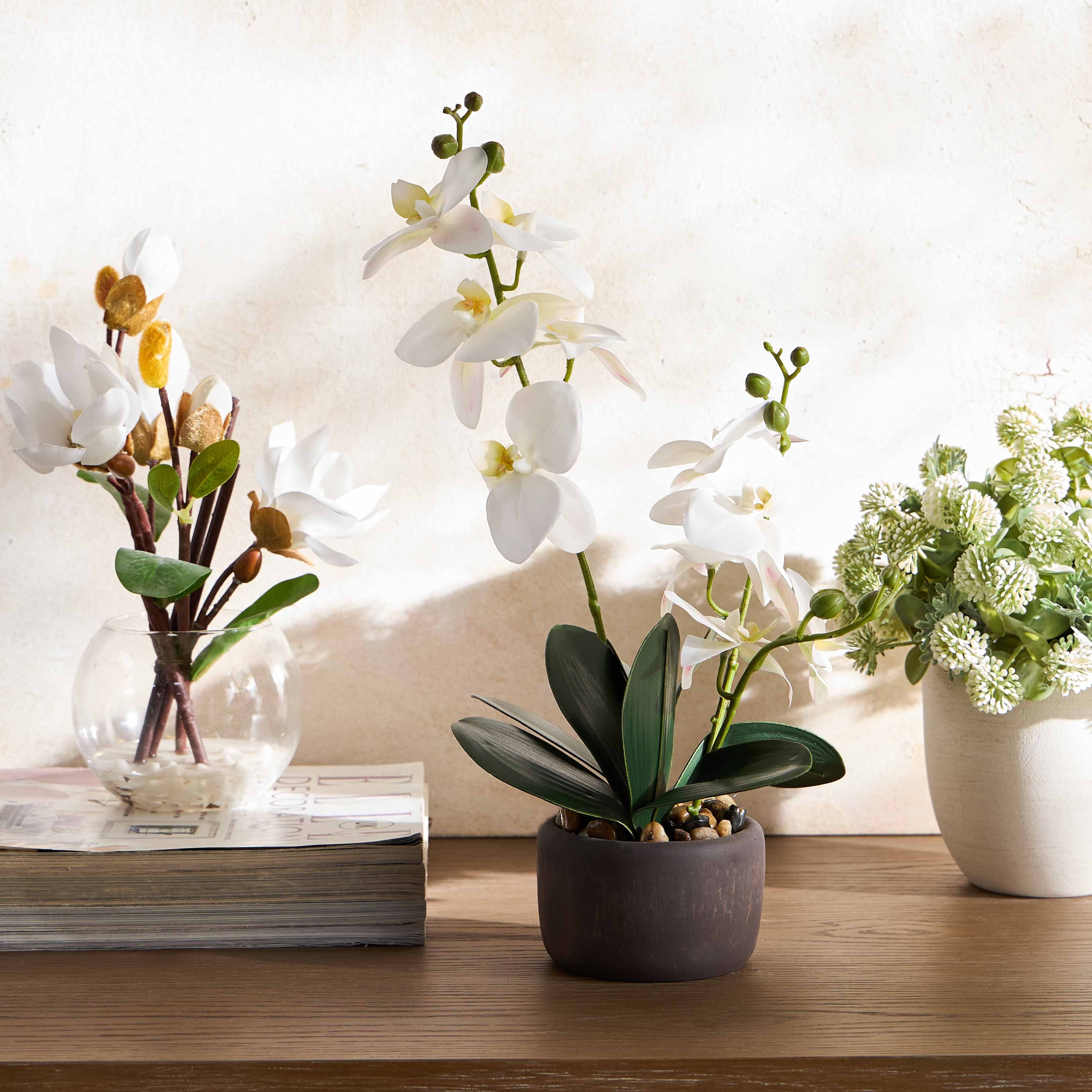 Orchid in Cement Pot - 46 cm-household-gardenandoutdoor-artificialflowersandplants-flowers-image-3