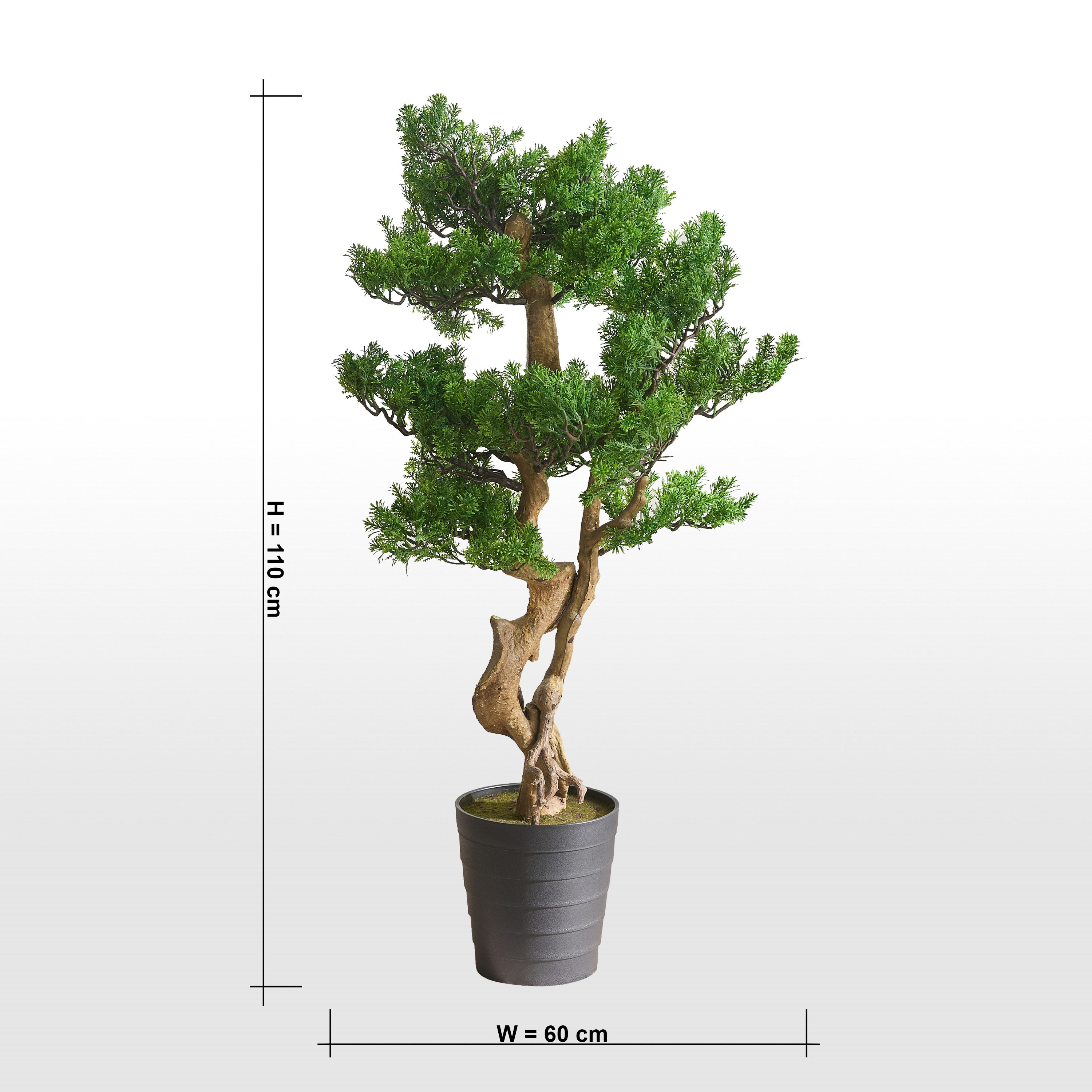 Bonsai Cypress Tree in Pot - 110 cm-household-gardenandoutdoor-artificialplants-bonsai-image-5
