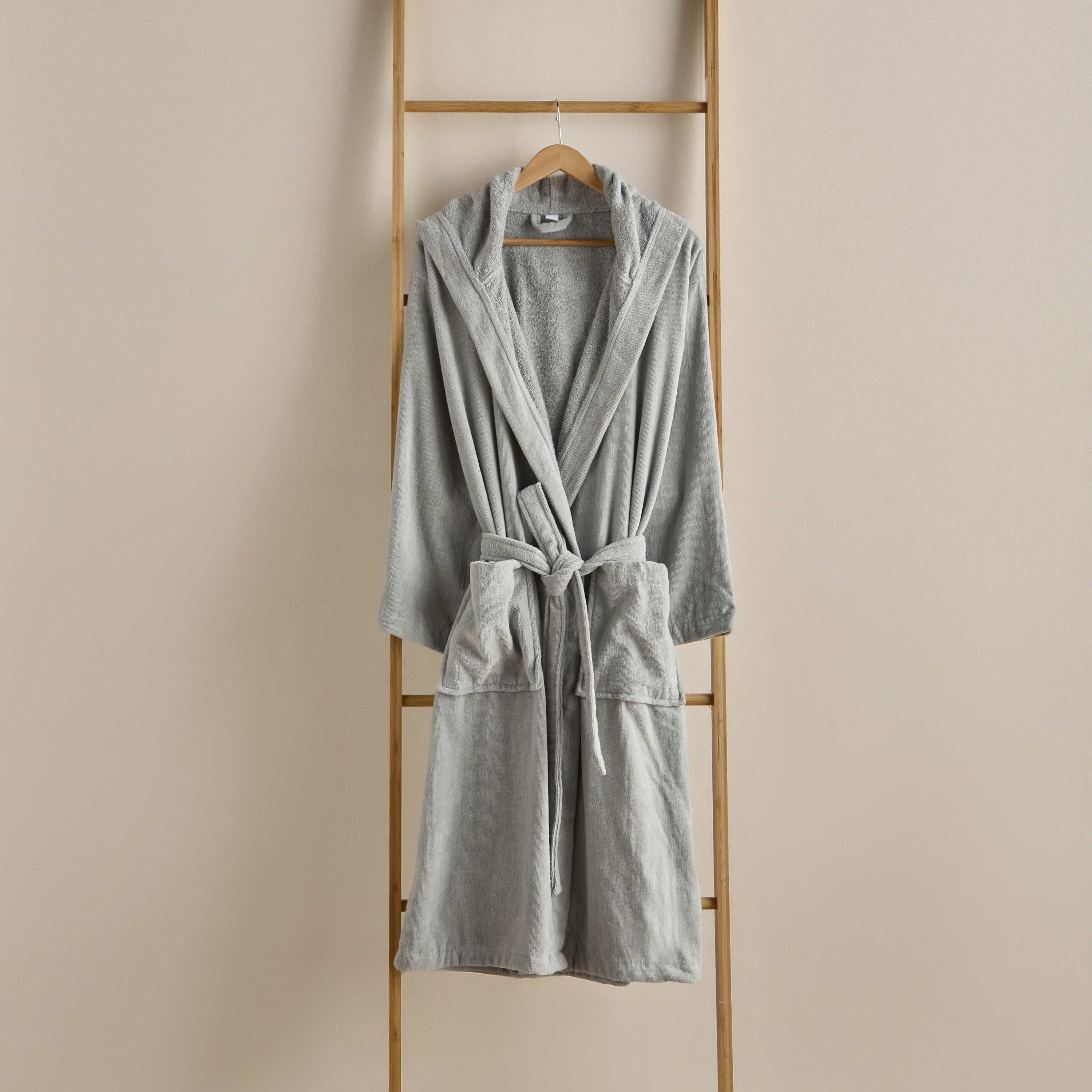 Velour Hooded Bathrobe - Medium-household-bathandlaundry-bathlinen-bathrobesandslippers-bathrobes-image-1