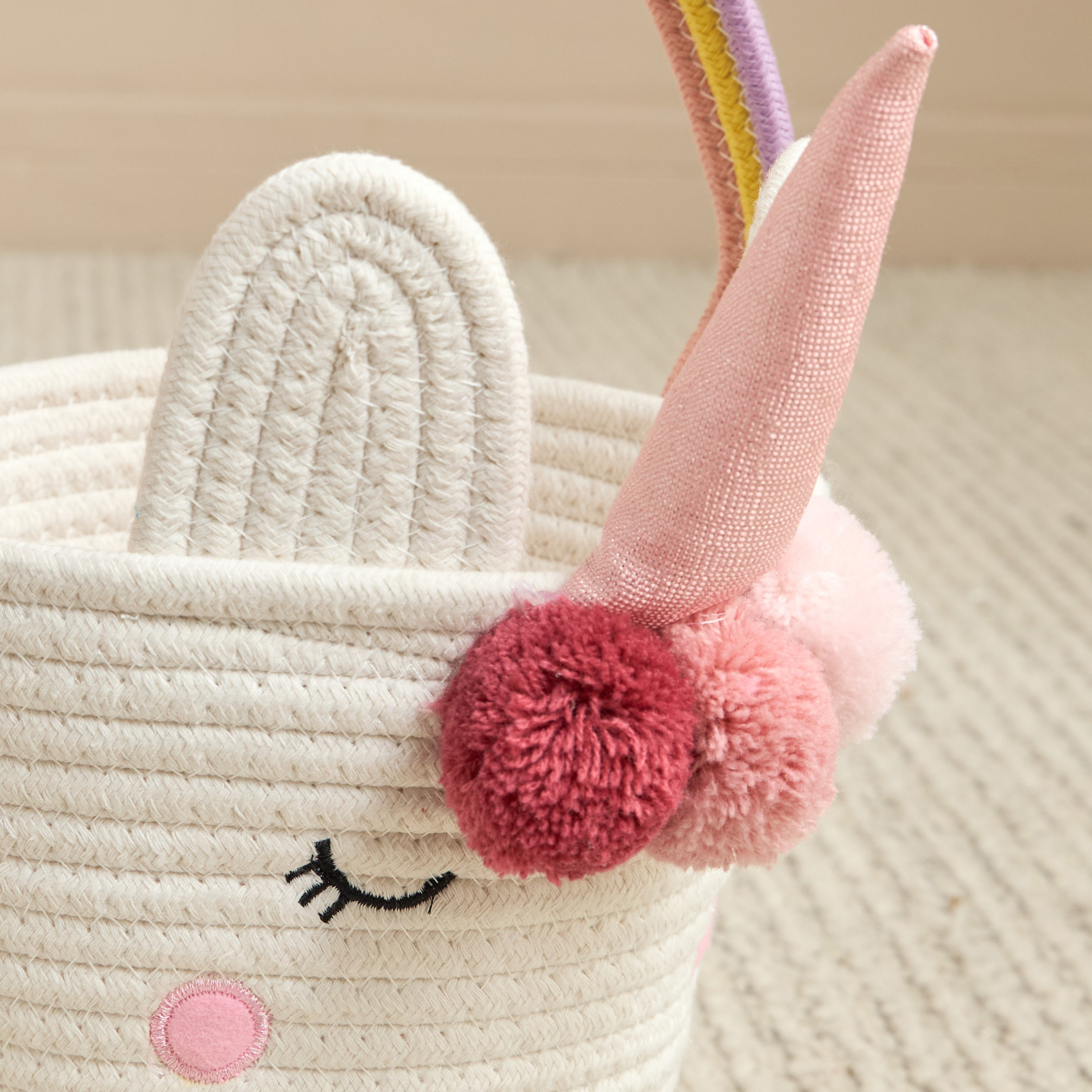 Angela Cotton Rope Unicorn Basket-babyandkids-bathandstorage-storage-binsandbaskets-image-2