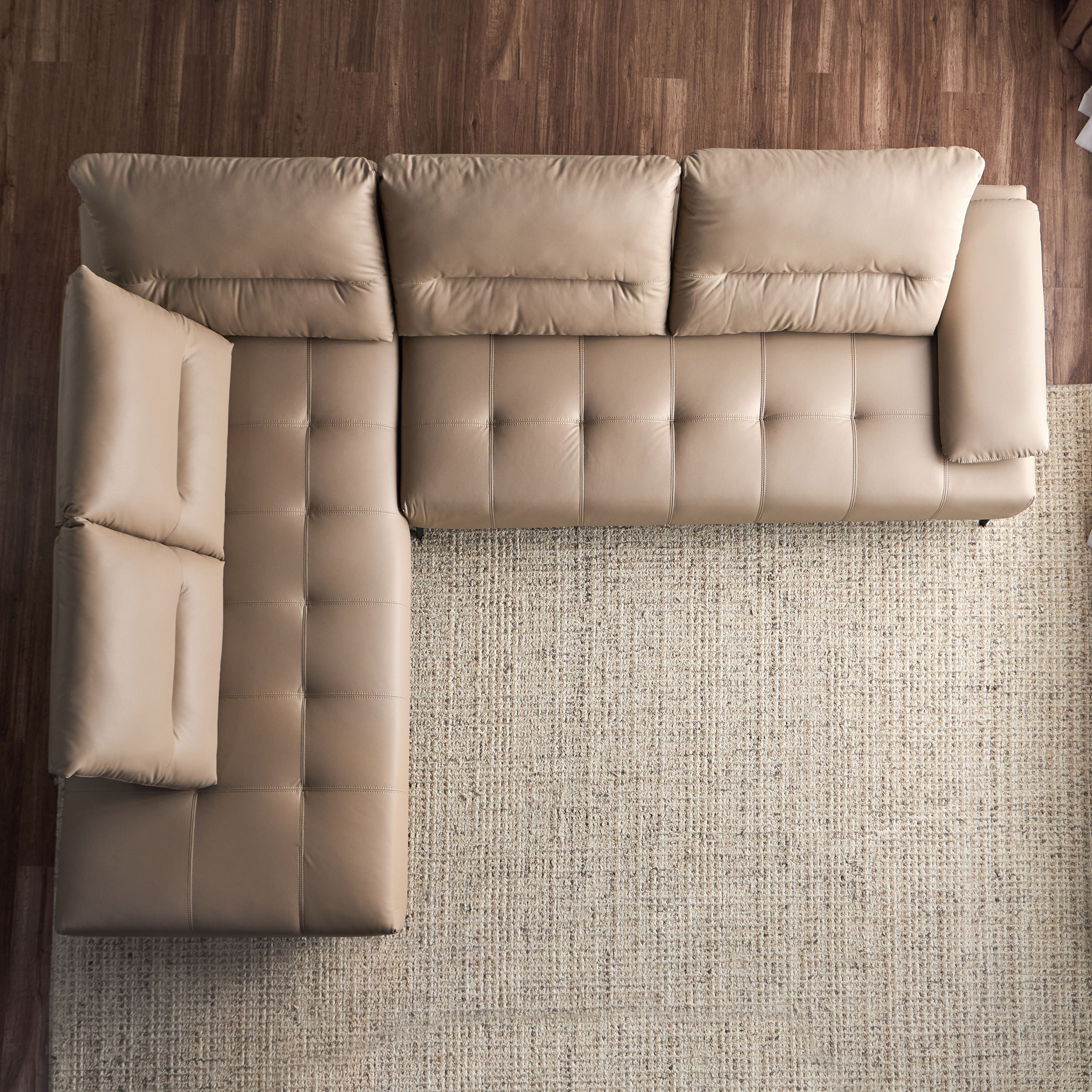 Shop Granada 4-Seater Faux Leather Left Corner Sofa | Home Centre UAE