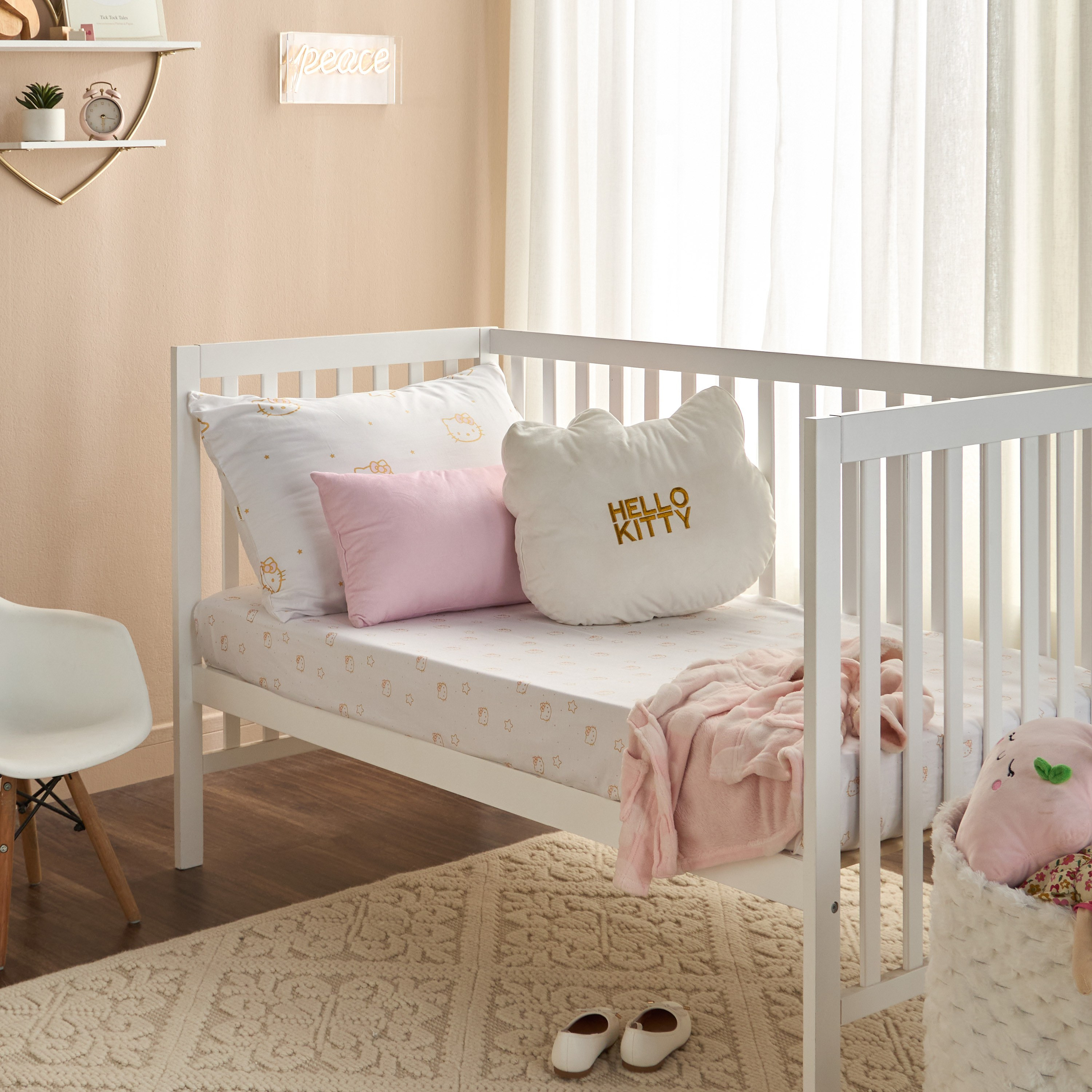 Hello Kitty Cotton Single Fitted Sheet - 90x200 cm-babyandkids-beddingandwindows-bedding-fittedandflatsheets-image-3