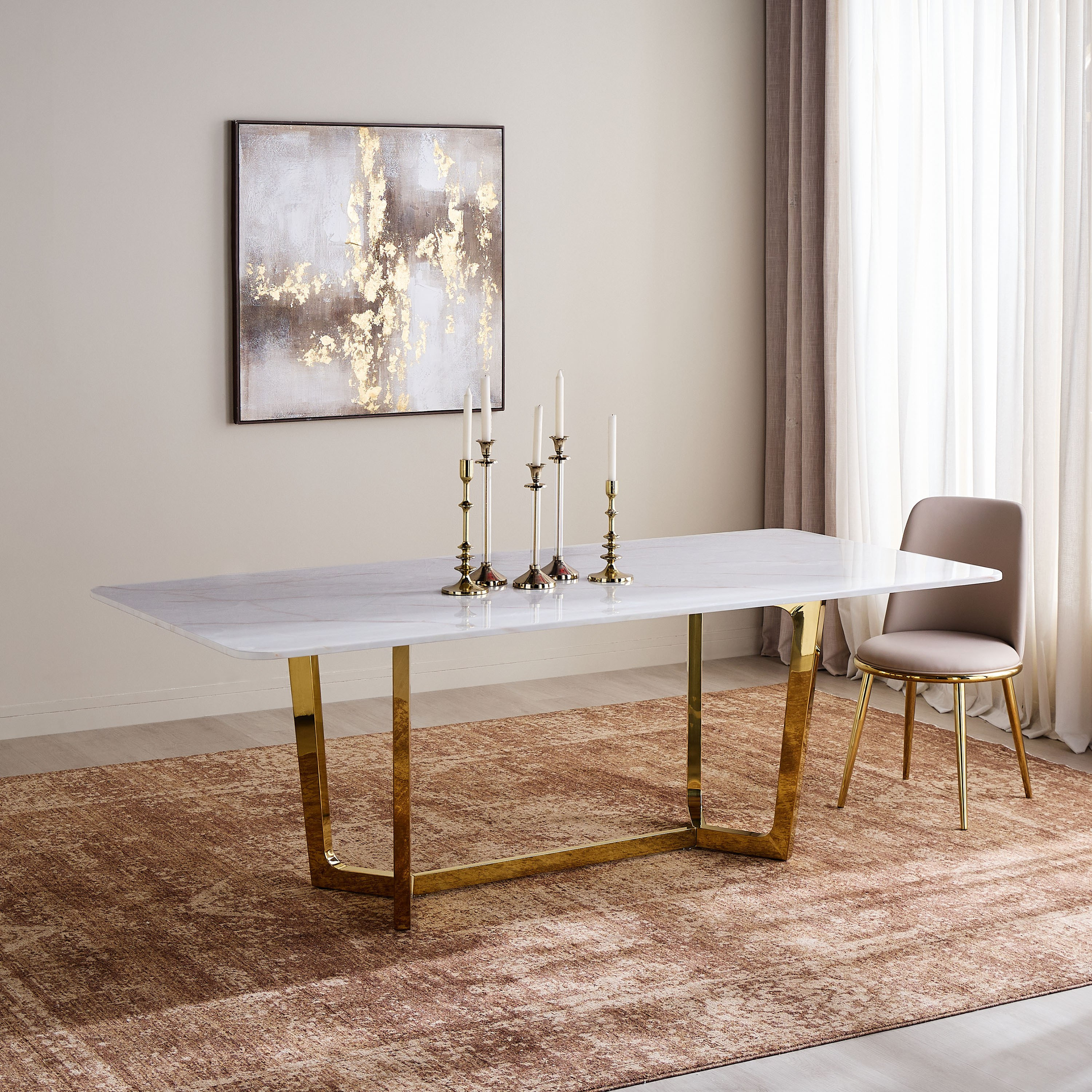 Dalton 8-Seater Marble Top Dining Table
