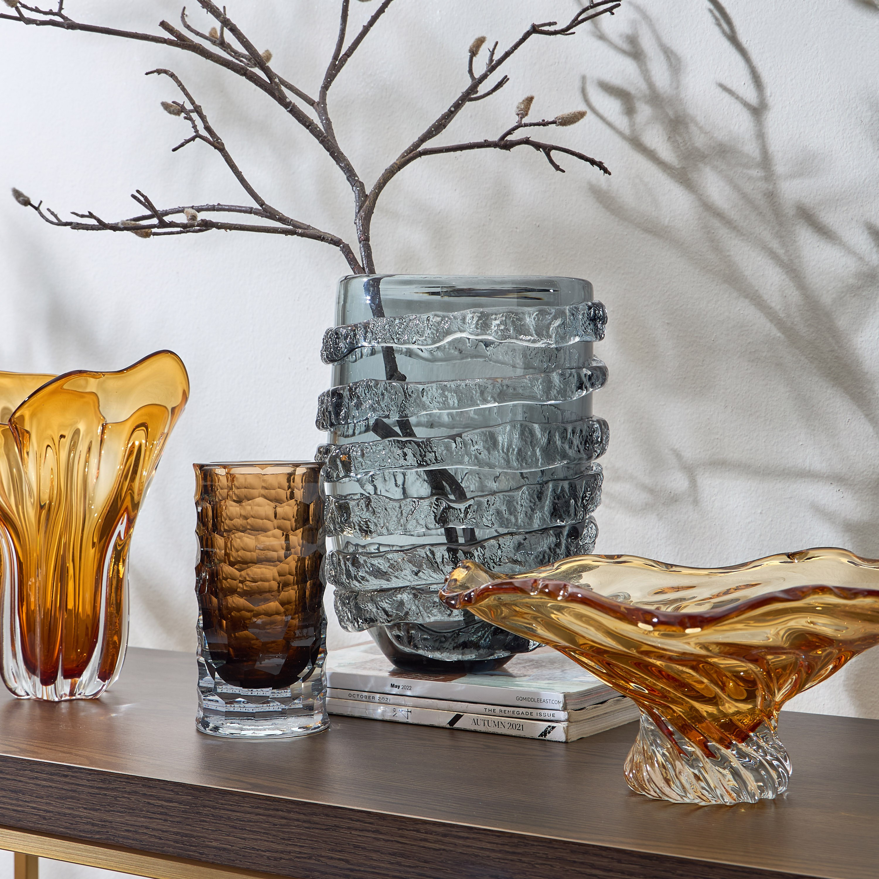 Nexus Glass Decorative Bowl - 35 cm-household-decor-vasesandbowls-image-4