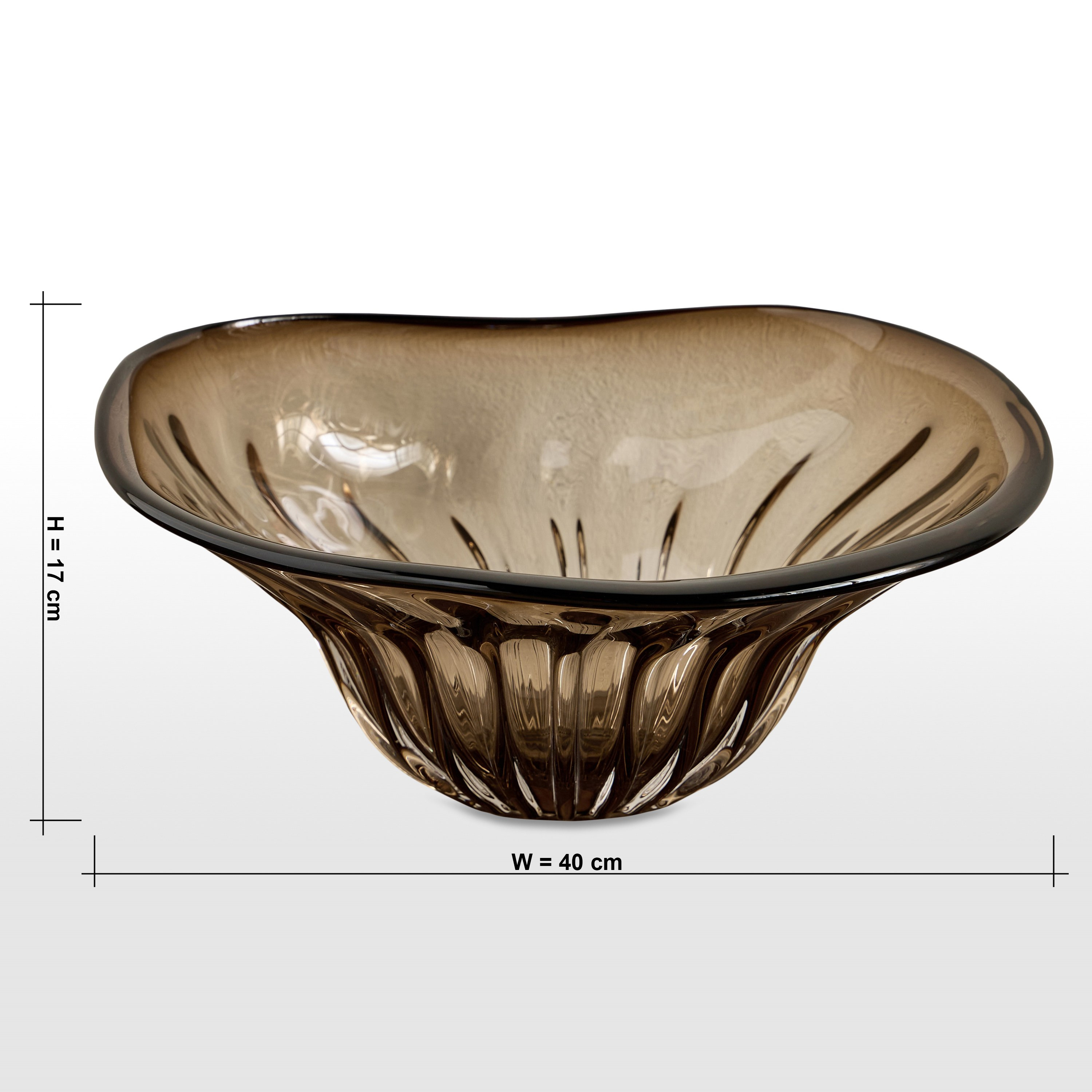 Nexus Glass Decorative Bowl - 37 cm-household-decor-vasesandbowls-image-4