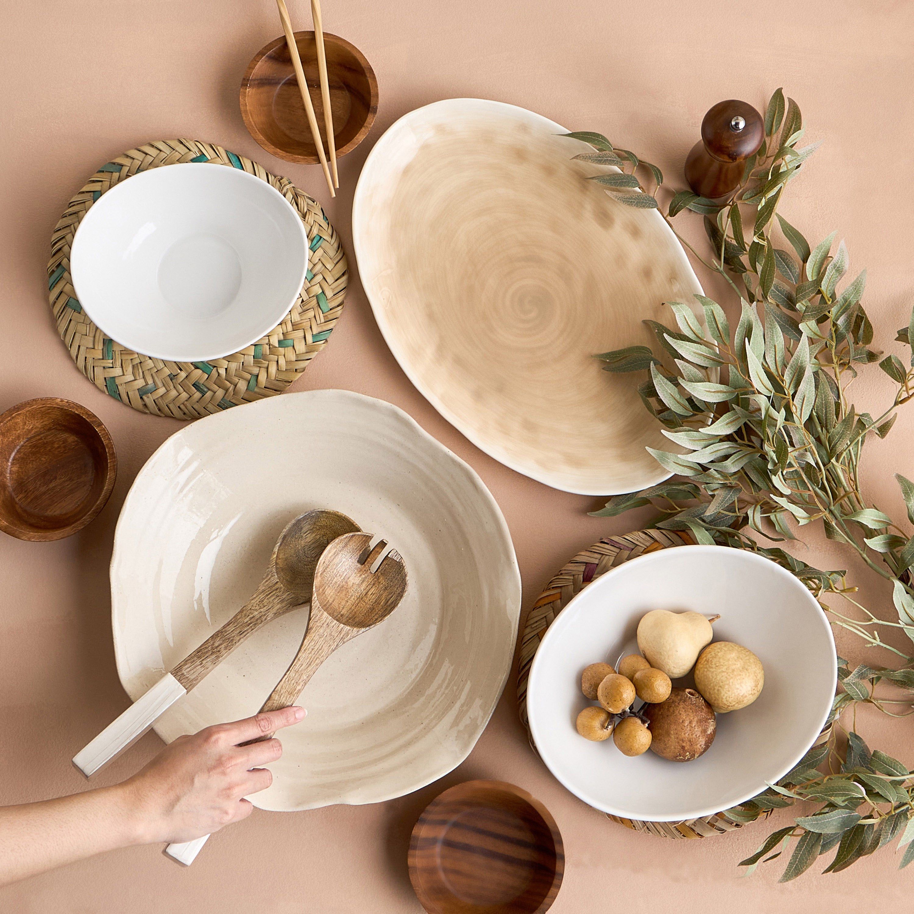 Veton Porcelain Serving Bowl - 25 cm-household-dining-dinnerware-bowls-image-3