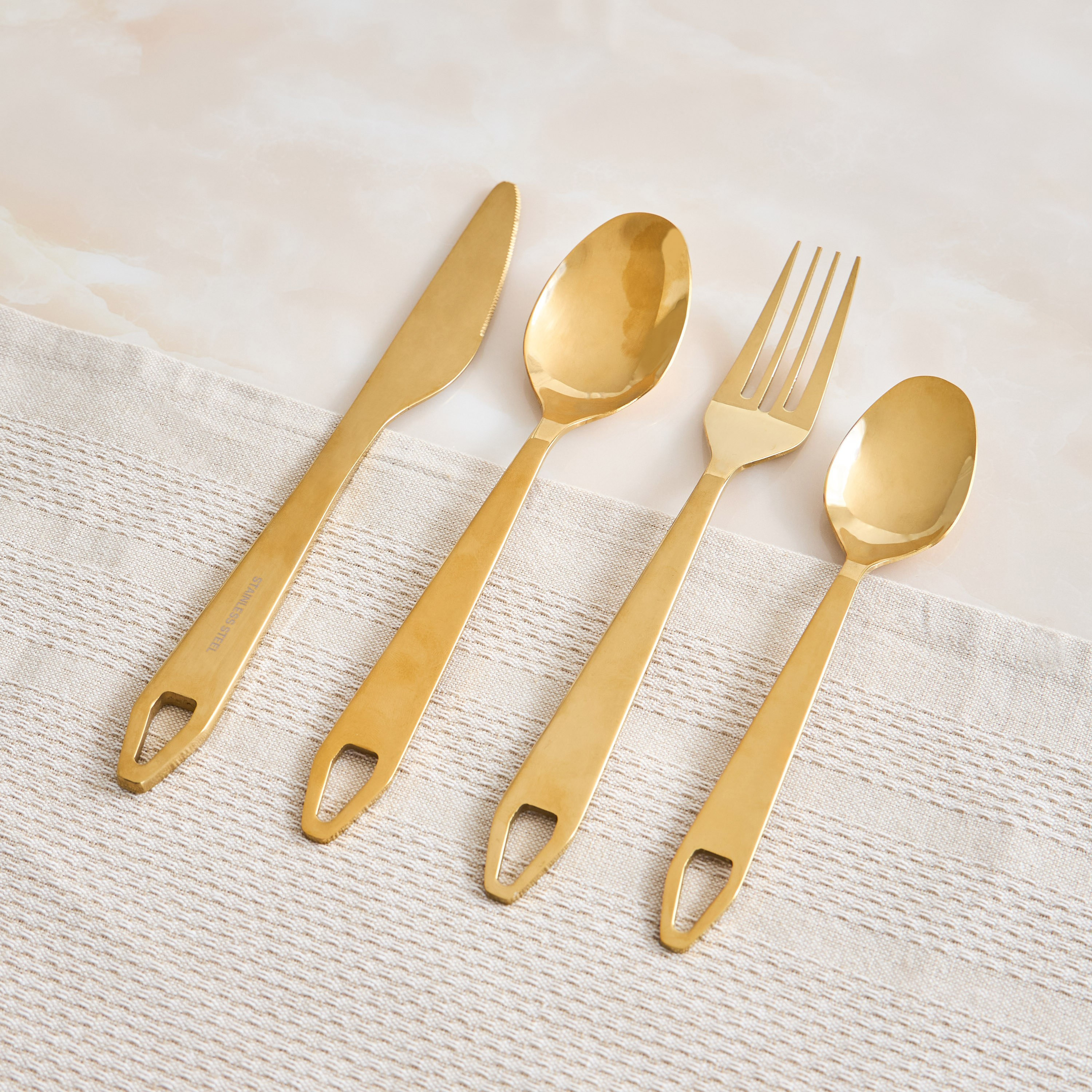 Qubba 24-Piece Cutlery Set with Metal Stand - Serves 6-household-dining-cutlery-cutlerysets-image-1