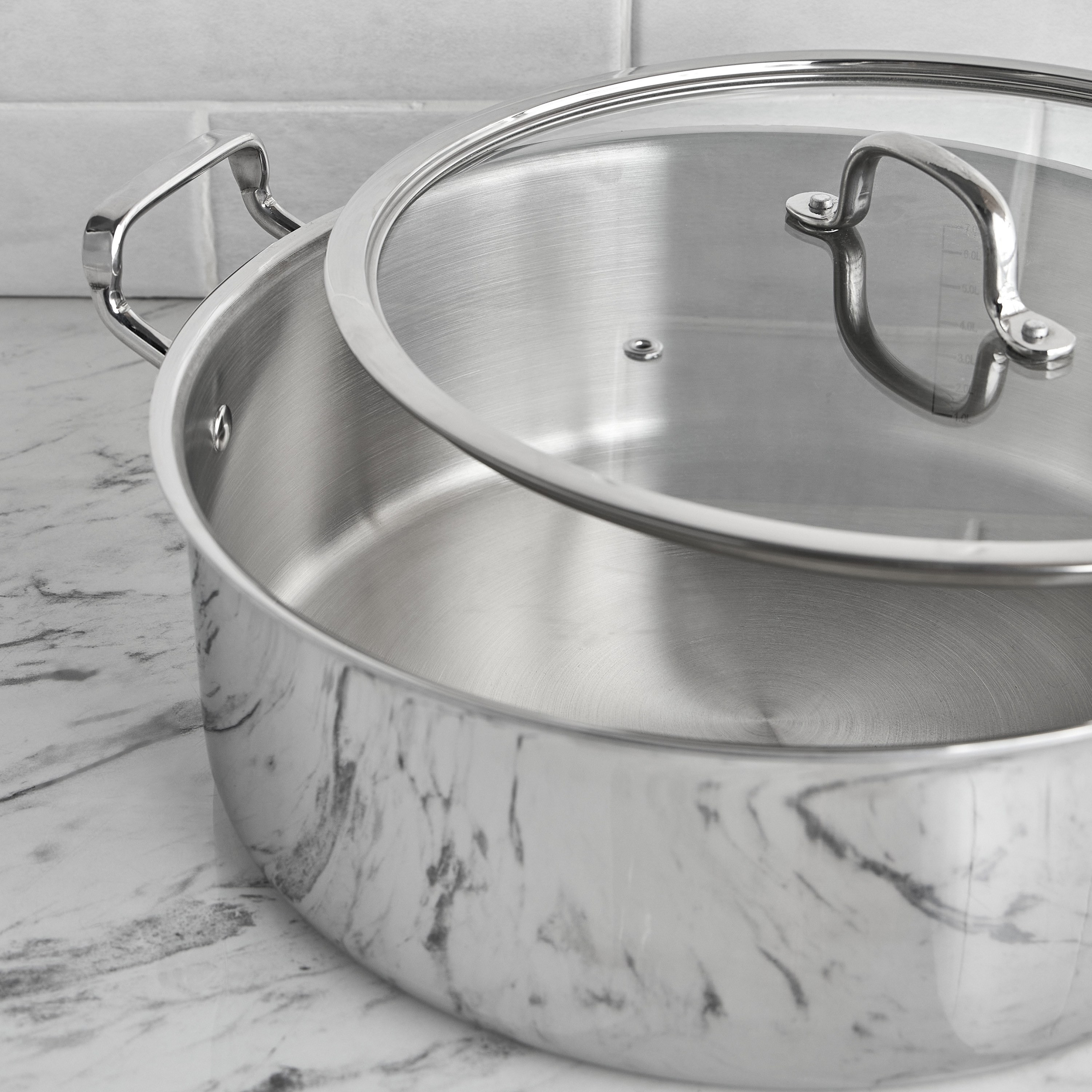 Argent Stainless Steel Induction Base Shallow Pot - 32 cm-household-kitchen-cookware-potsandpans-image-2