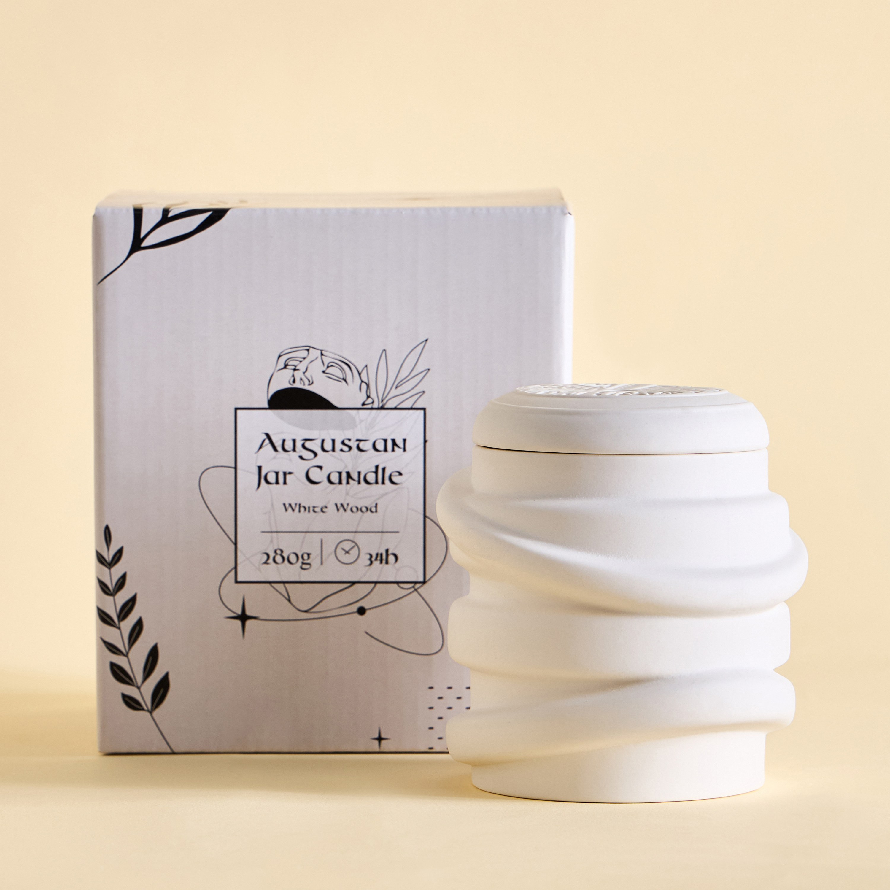 Augustan White Wood Scented Jar Candle - 34 h-household-homefragrance-candles-image-2