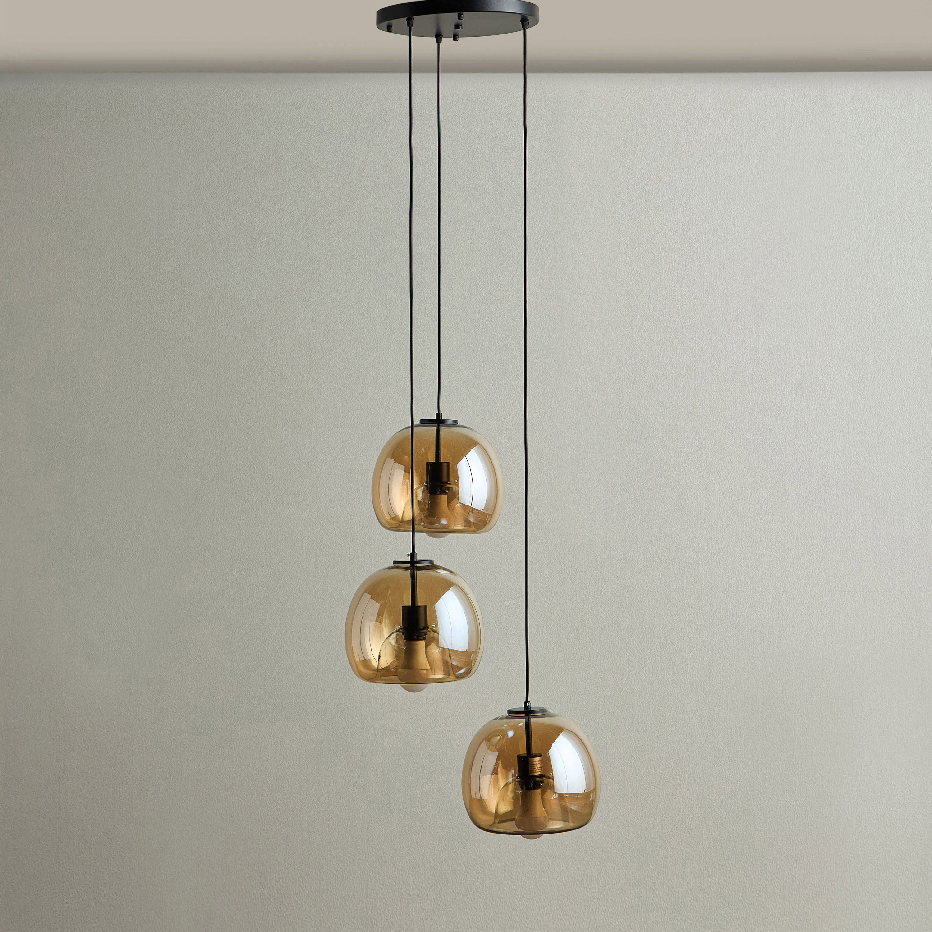 Adira 3-Lights Glass Cluster Pendant Lamp