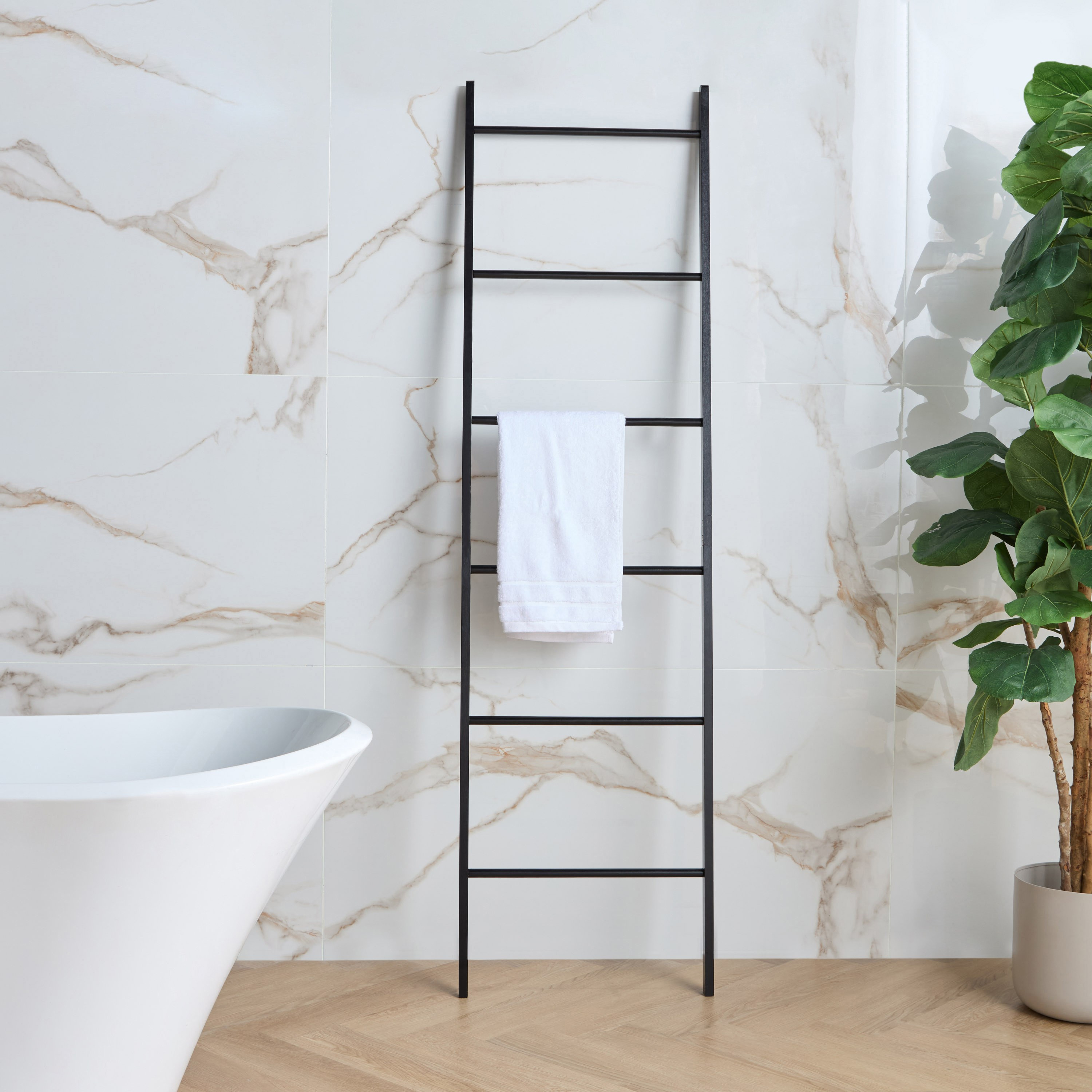 Bamboo Towel Ladder-household-bathandlaundry-bathroomorganizing-towelholdersandstands-image-1