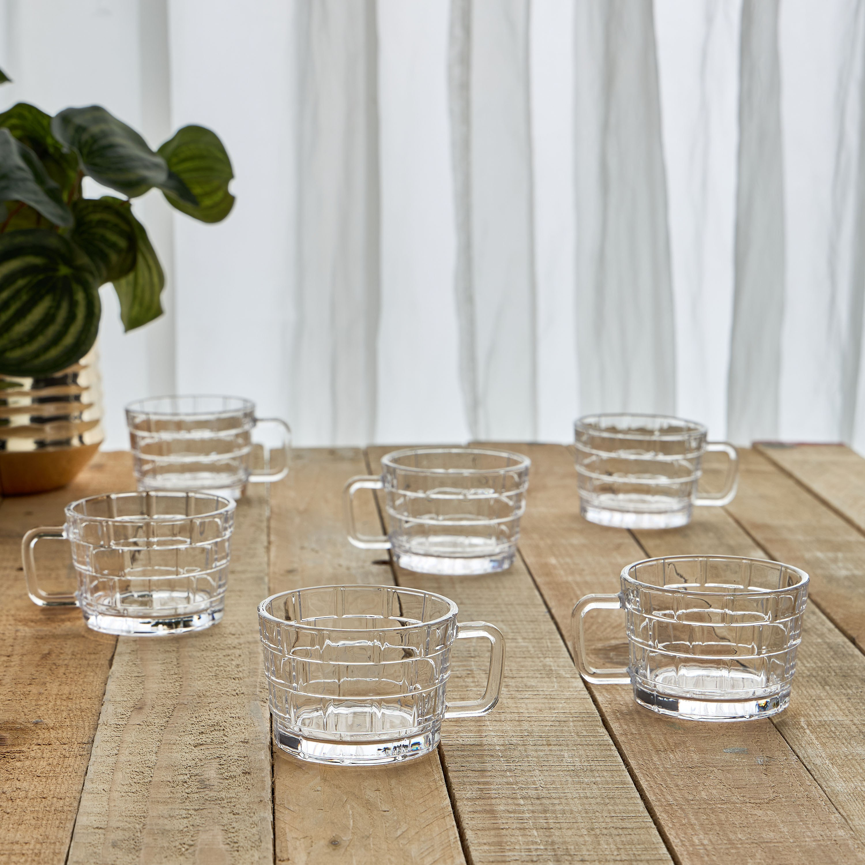 Qubba 6-Piece Glass Mug Set - 200 ml-household-dining-teaandcoffee-teaandcoffeesets-image-1