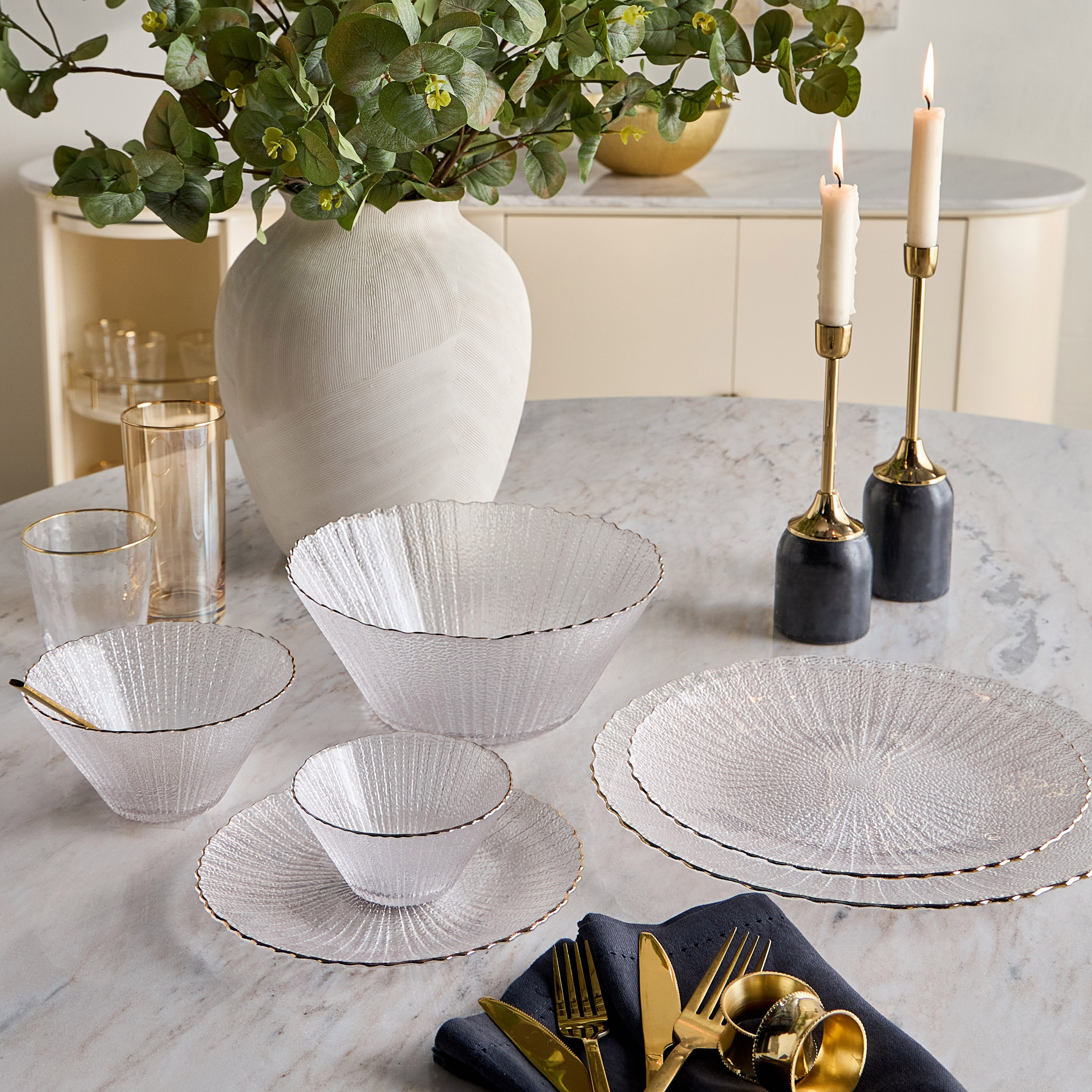 Doree Glass Side Plate - 21 cm-household-dining-dinnerware-plates-image-3