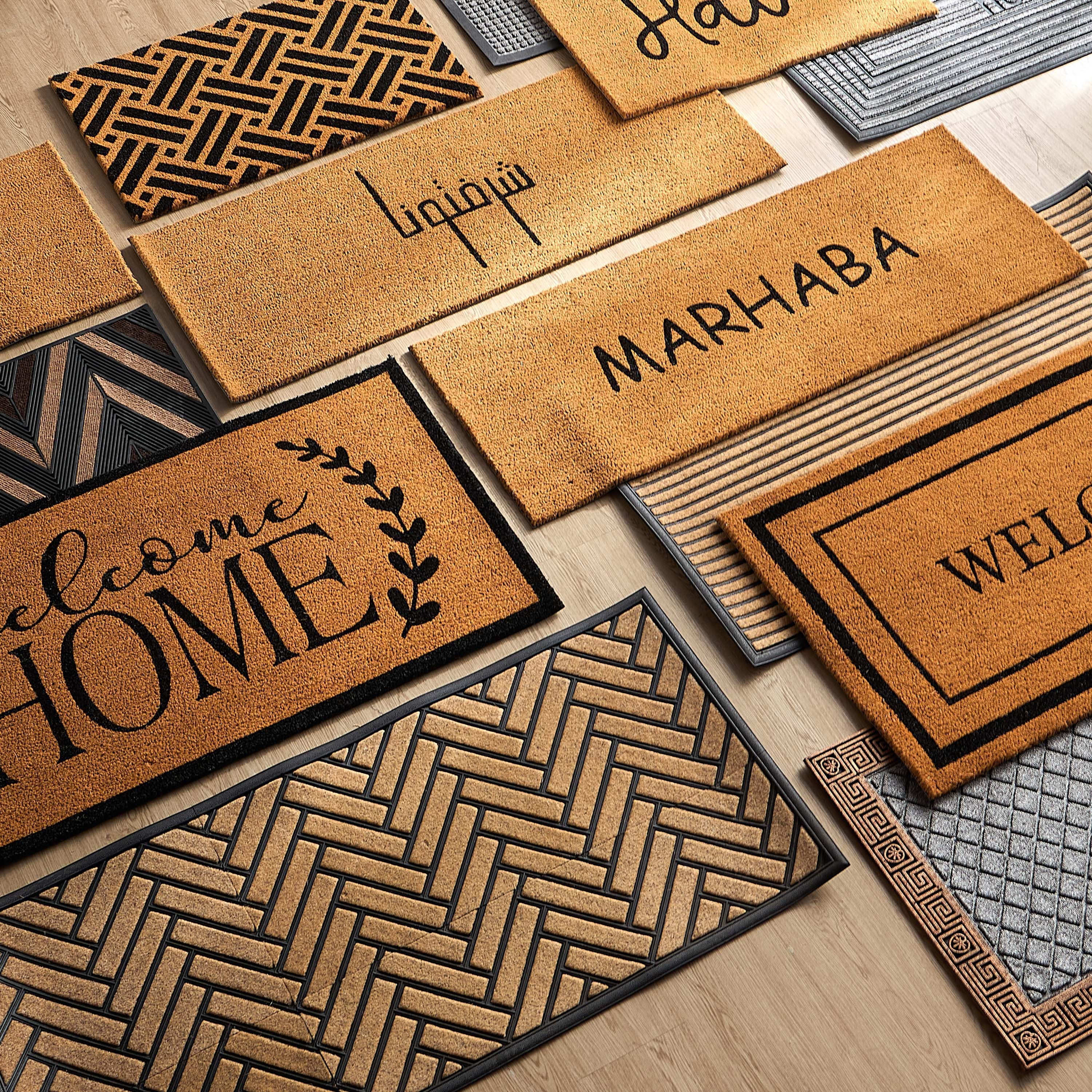 سجادة باب بطبعات من ألياف جوز الهند - 120x60 سم-household-rugsandcarpets-doormats-image-4