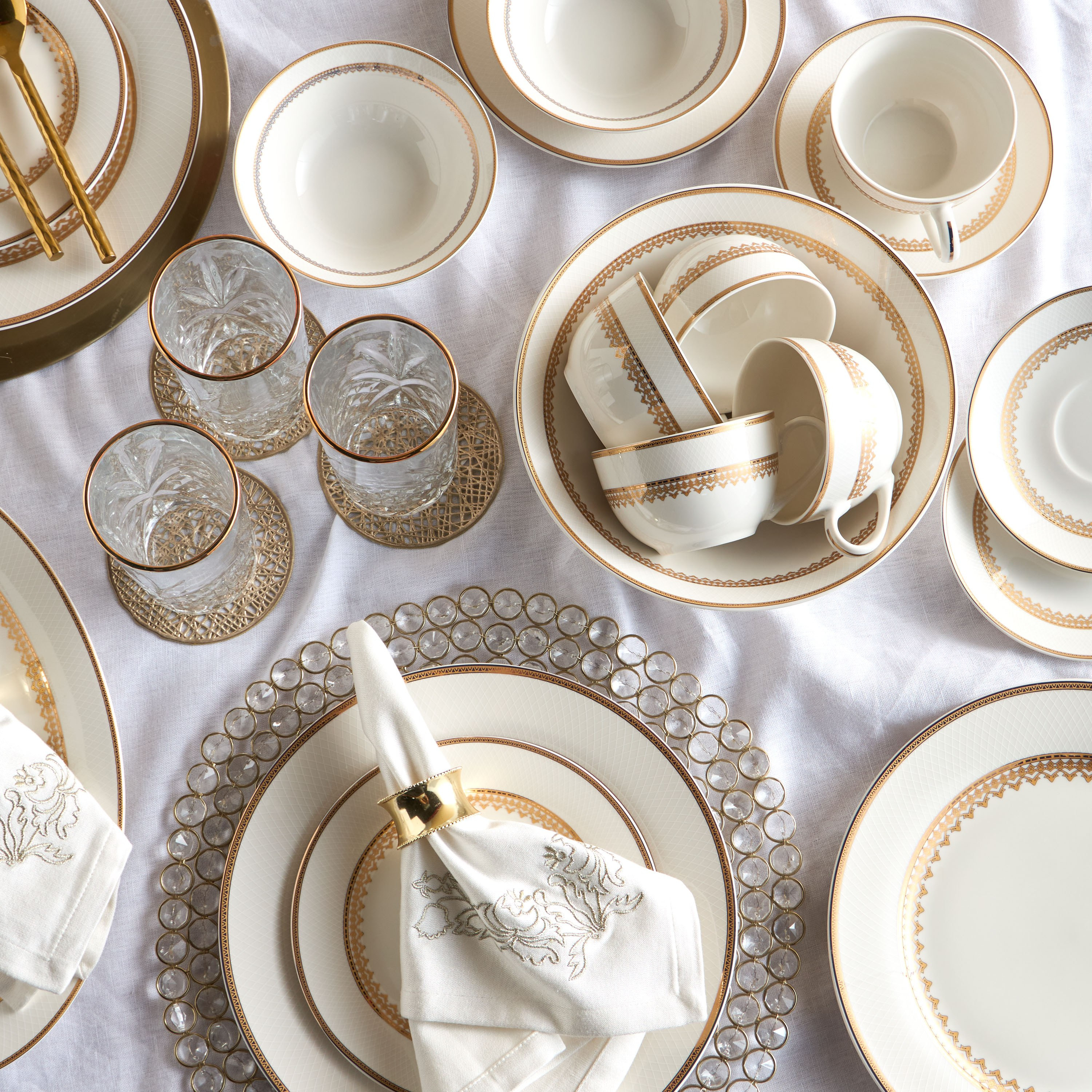 طقم عشاء 32 قطعة من خزف نيو بون الفاخر - بالامبور- 6 أشخاص-household-dining-dinnerware-dinnersets-image-5