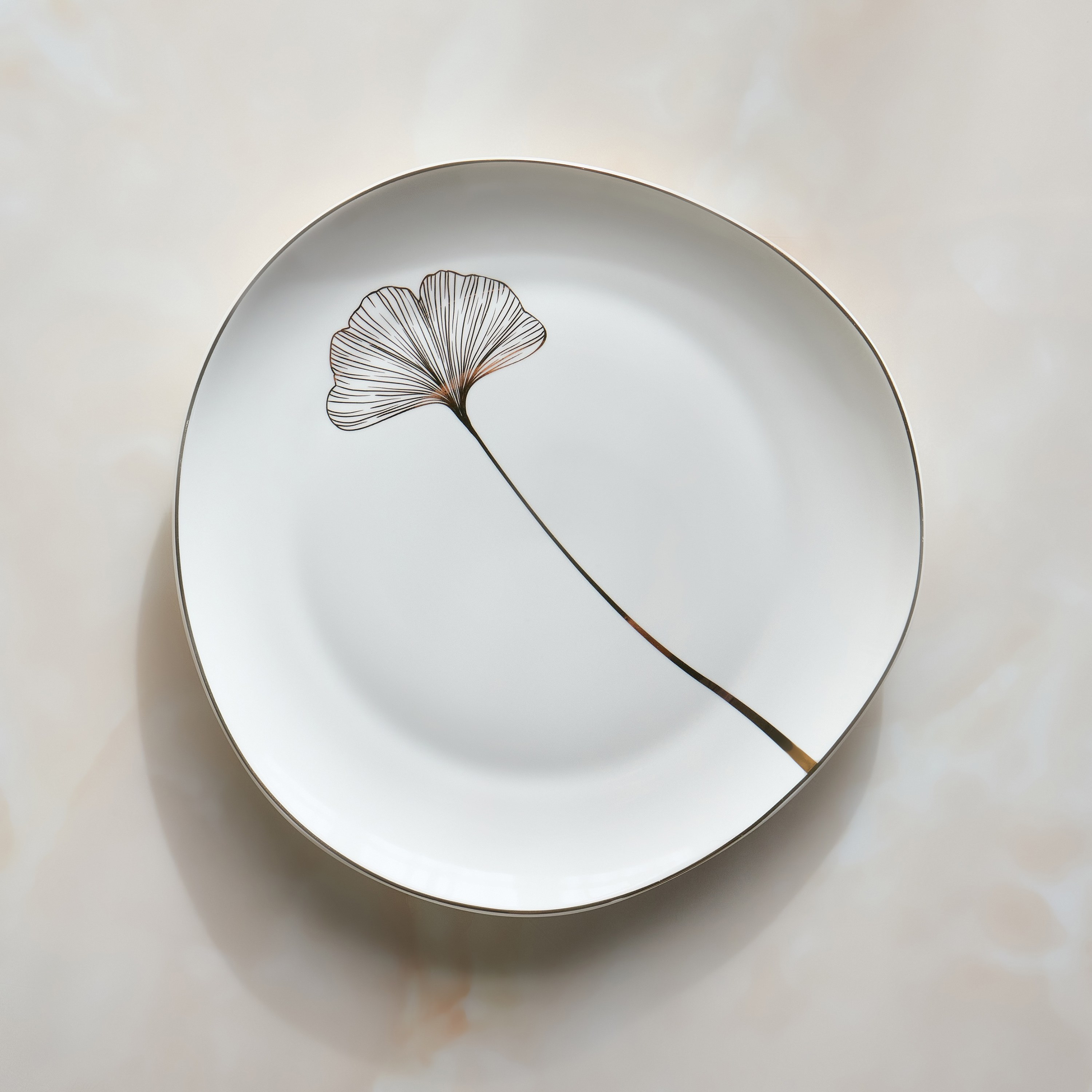 Gingko Porcelain Appetizer Plate - 20 cm-household-dining-serveware-servingplatters-image-1