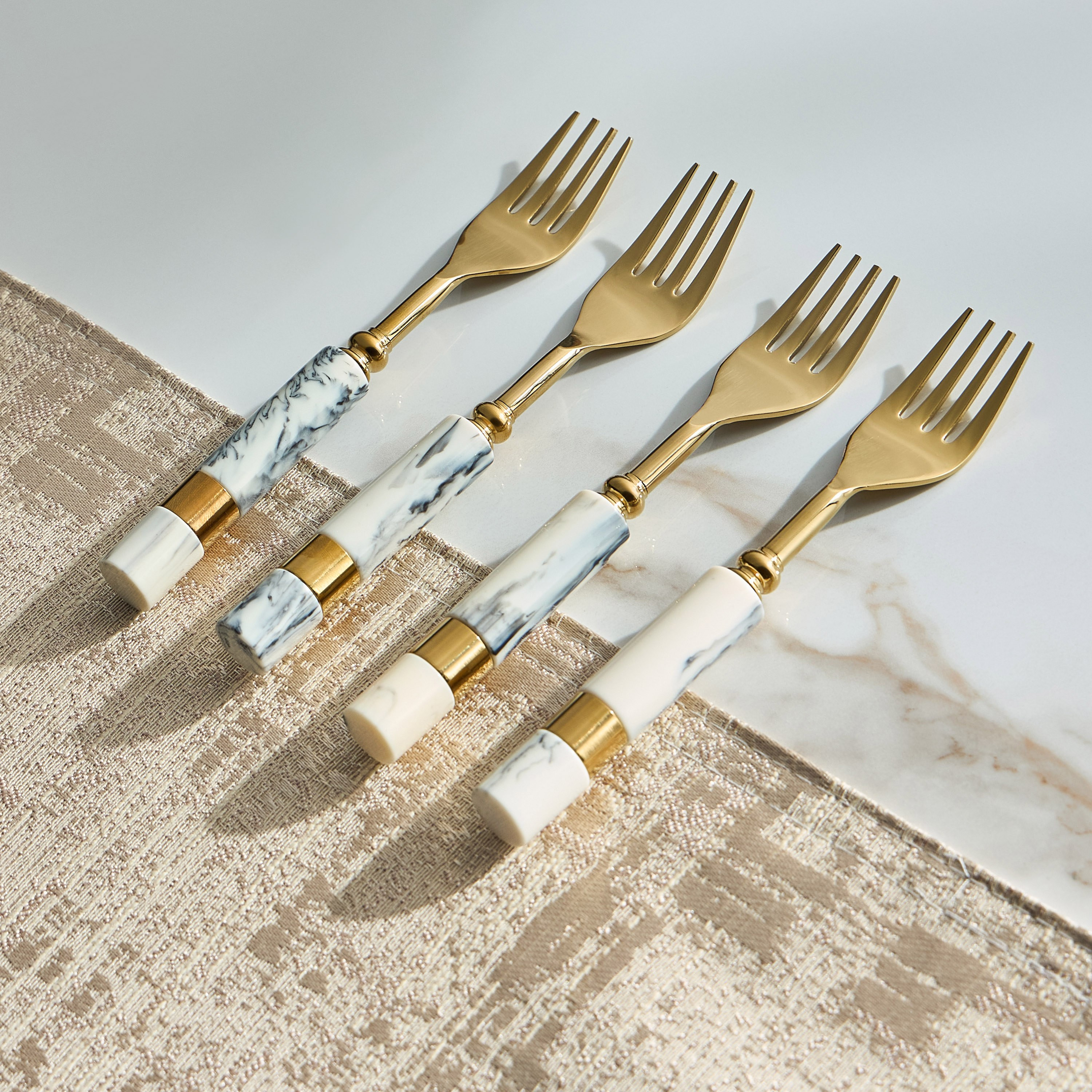 Marbel 4-Piece Dessert Fork Set-household-dining-cutlery-cutlerysets-image-1