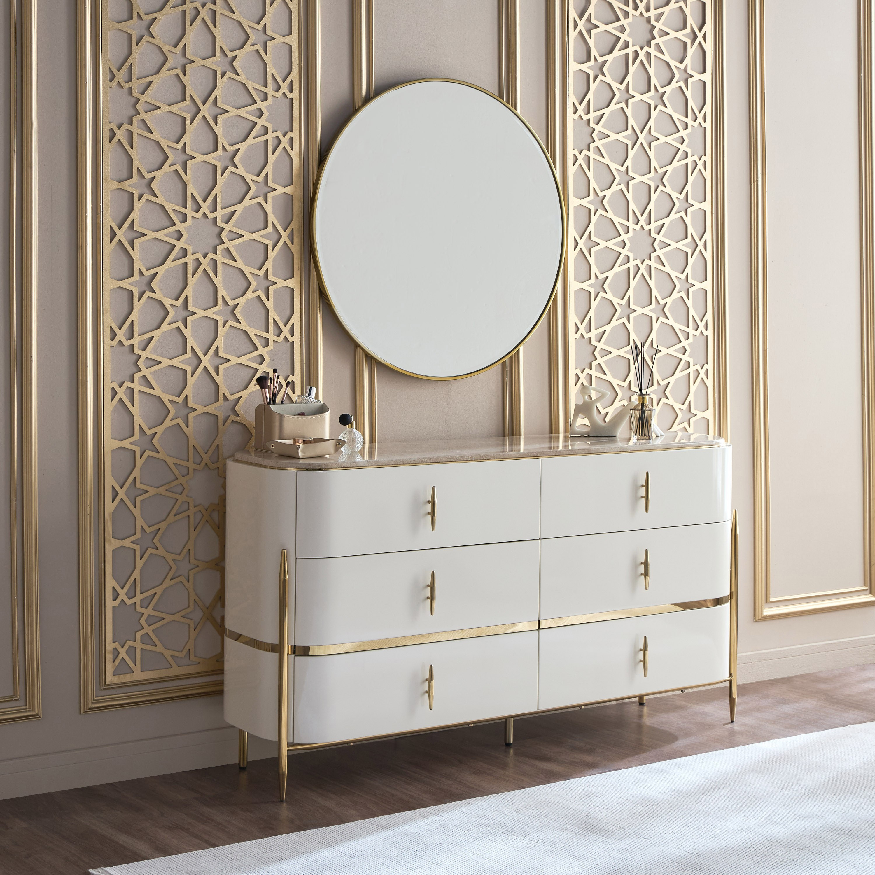 Amirah 6-Drawer Dresser with Mirror