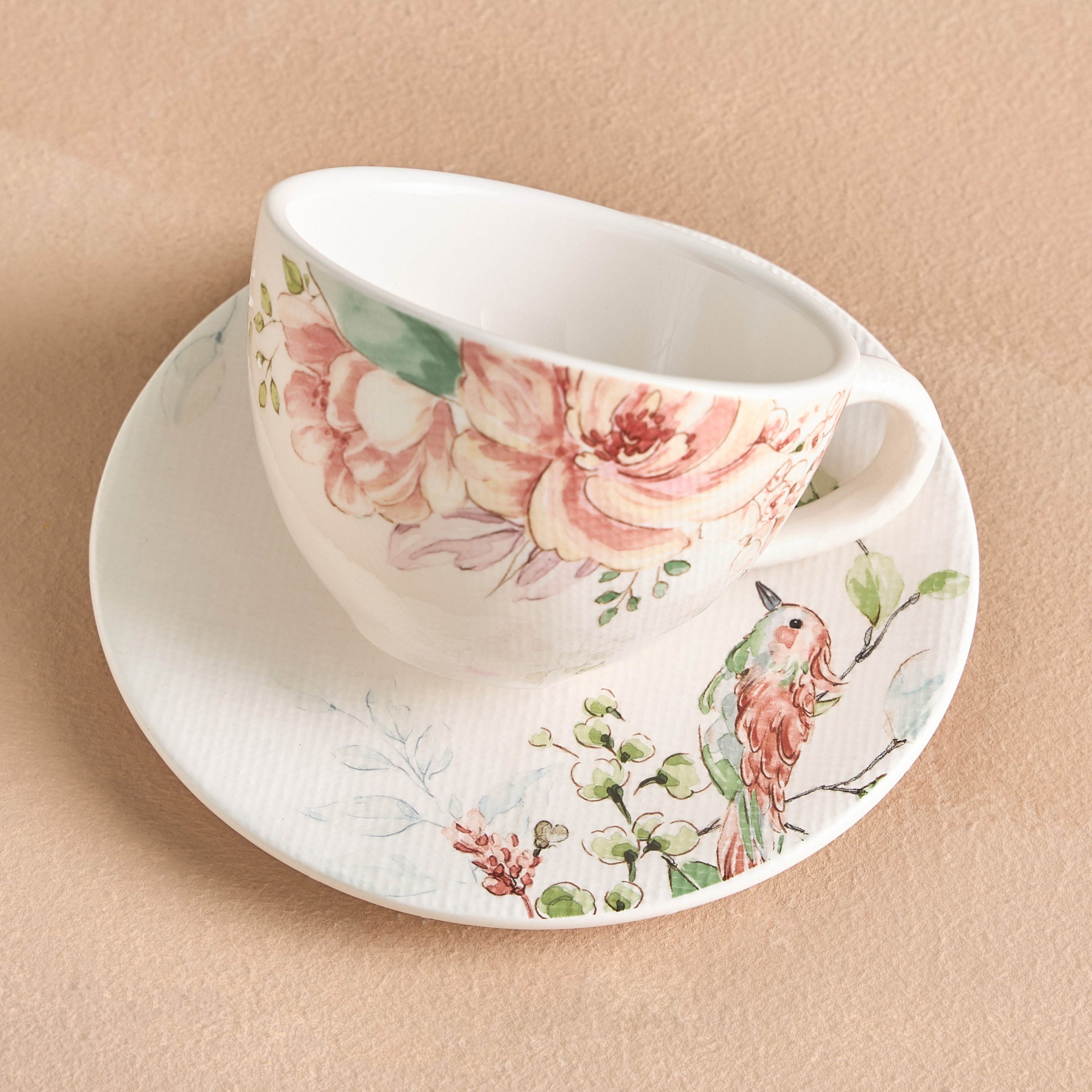 Rosette Ceramic Cup and Saucer Set - 220 ml-household-dining-dinnerware-dinnerwarecollections-image-2