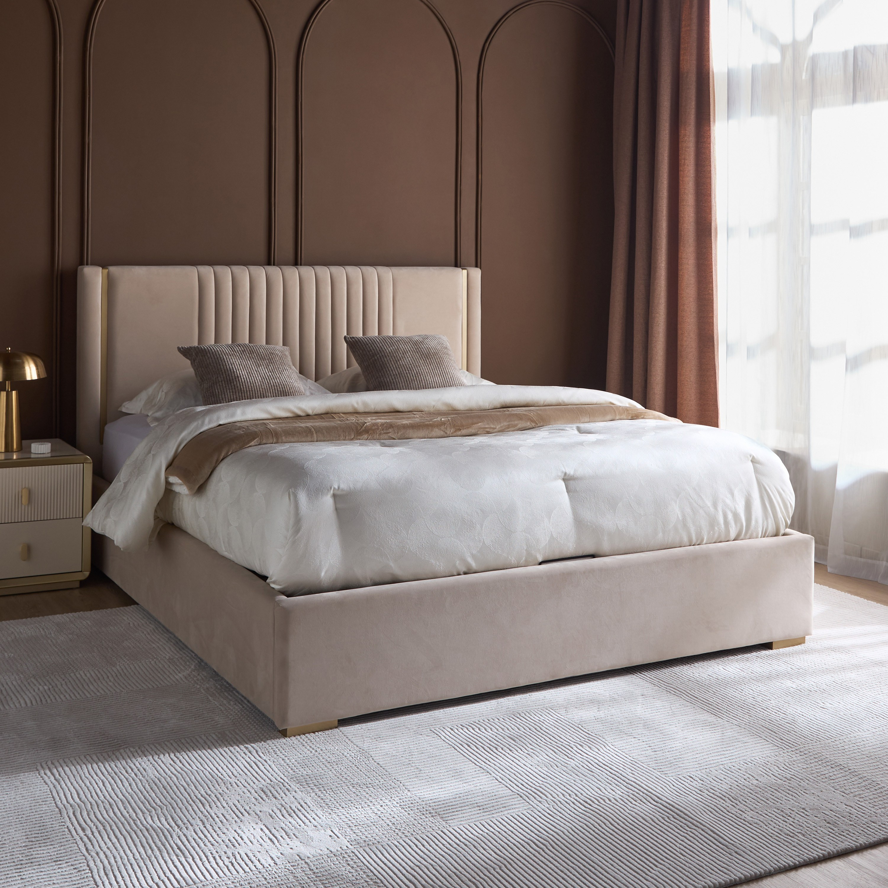 سرير كوين بمساحة تخزين هيدروليك - كوبا- 160x200 سم-furniture-bedroom-beds-image-1