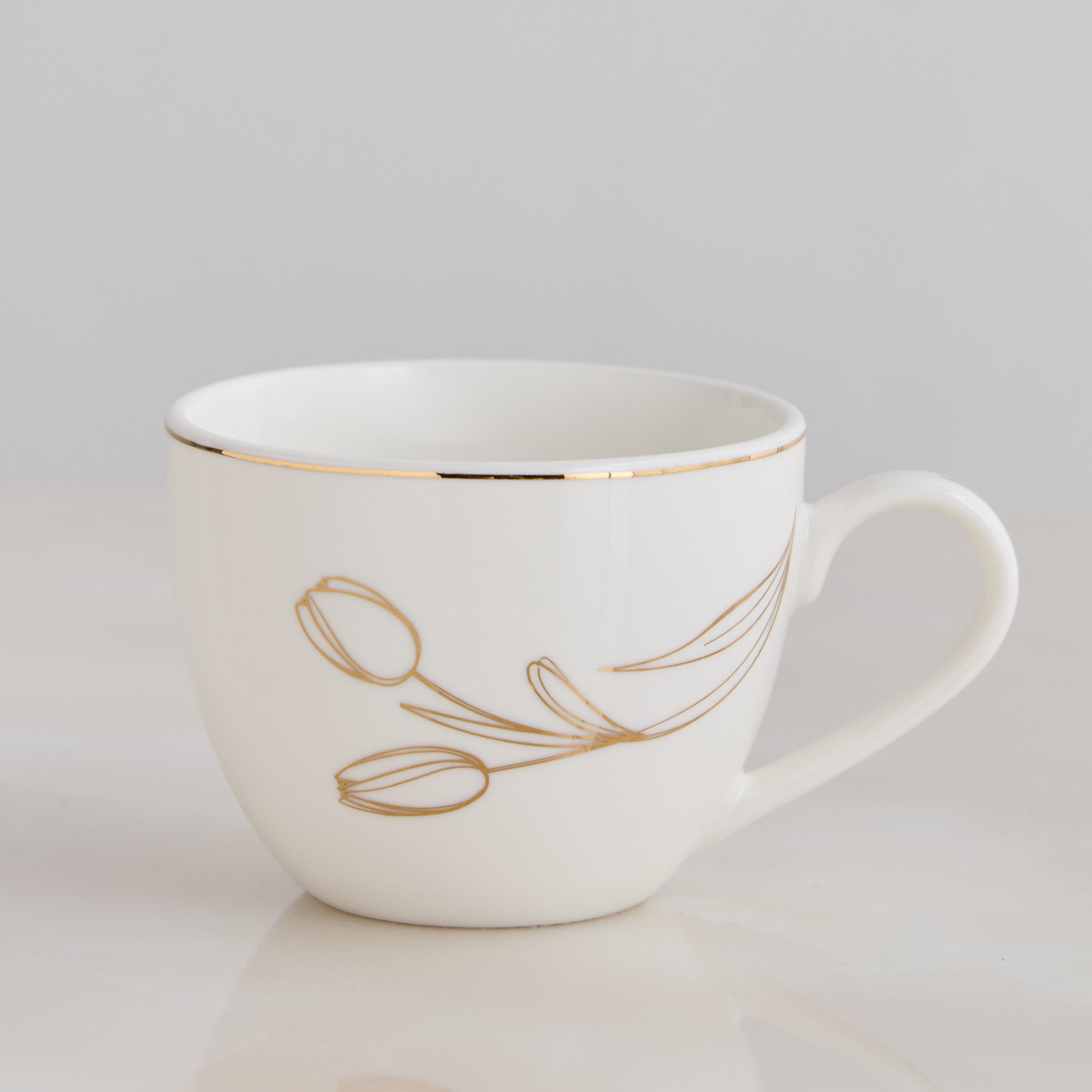 Tulip Porcelain Espresso Cup and Saucer Set - 90 ml-household-dining-dinnerware-dinnerwarecollections-image-1