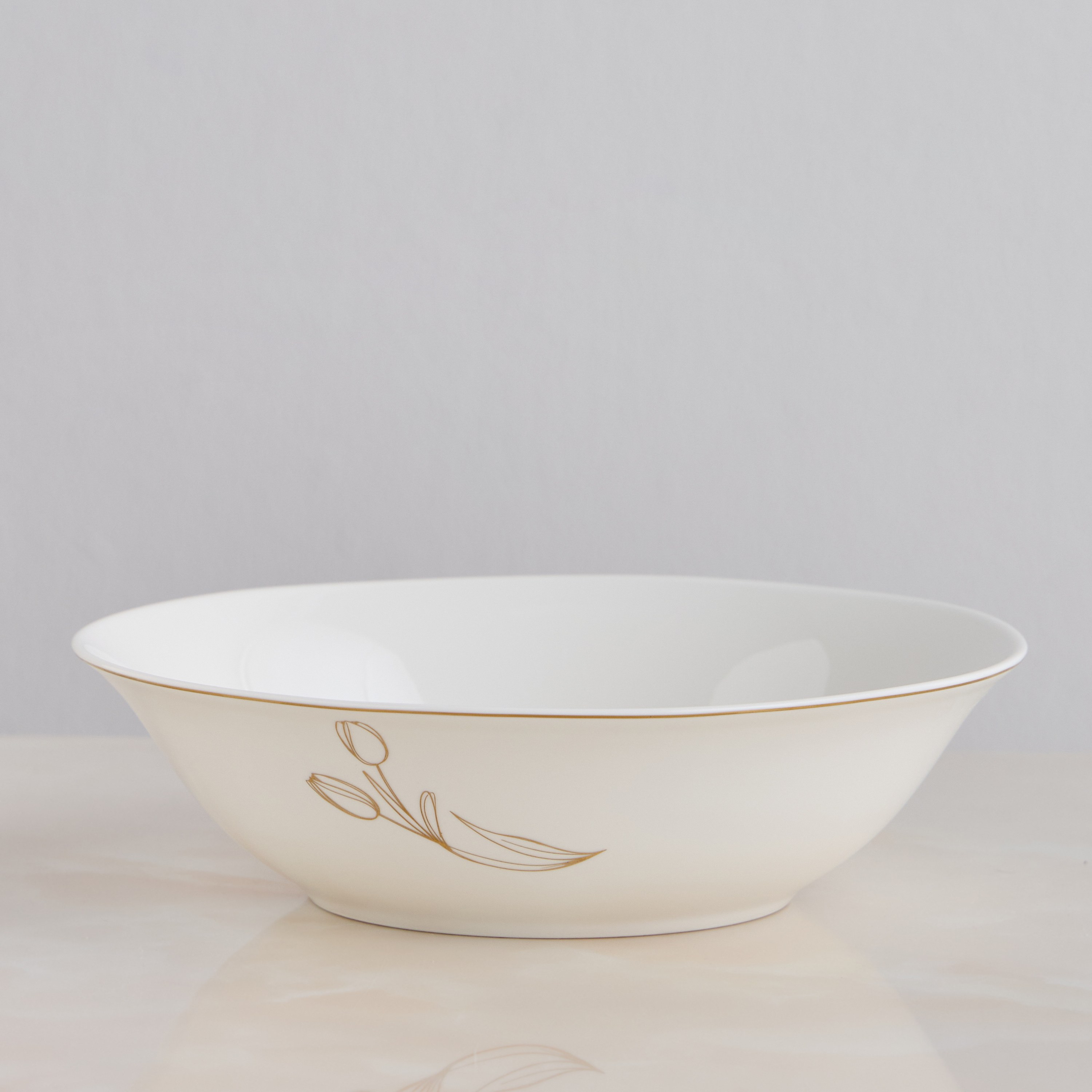 Tulip Porcelain Serving Bowl - 23 cm-household-dining-dinnerware-dinnerwarecollections-image-1