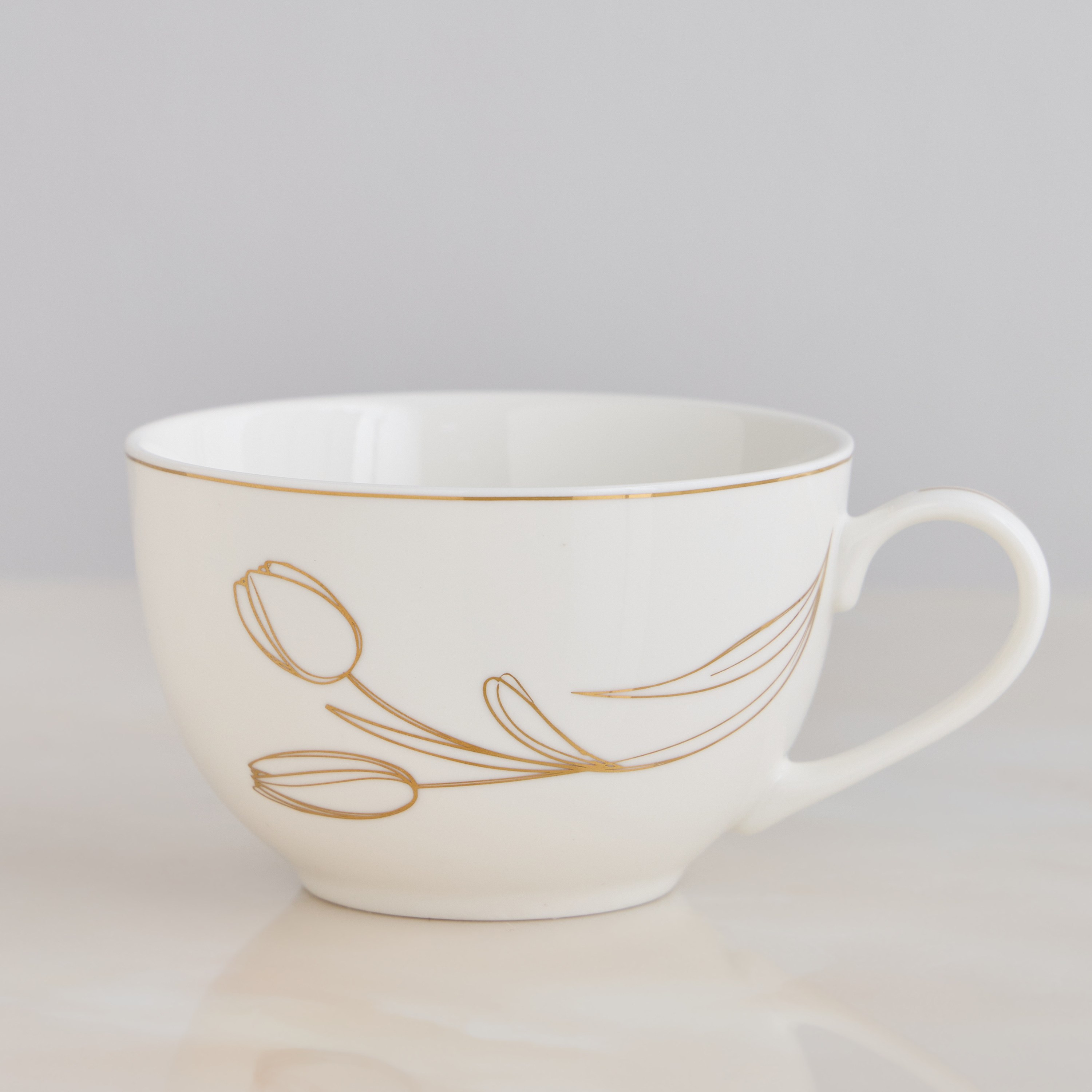 Tulip Porcelain Cup and Saucer Set - 220 ml-household-dining-dinnerware-dinnerwarecollections-image-1